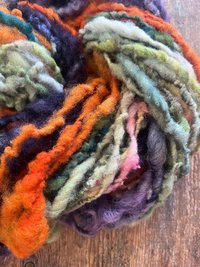 Hopeful - 60 yard scrappy rainbow art yarn skein