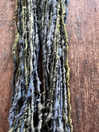 Chicory Blossom - blue green nubbly squishy Southdown wool art yarn