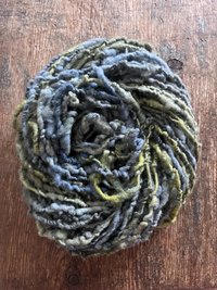 Chicory Blossom - blue green nubbly squishy Southdown wool art yarn
