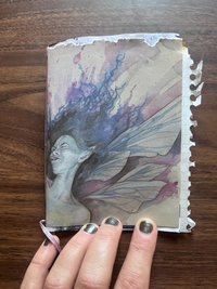 Mini art journal, squashed faeries ecoprint cute mini junk journal