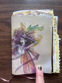 Mini art journal, squashed faeries ecoprint cute mini junk journal