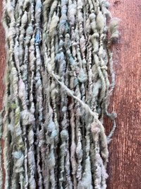 Seafoam green/blue Southdown wool handspun nubbly chunky art yarn
