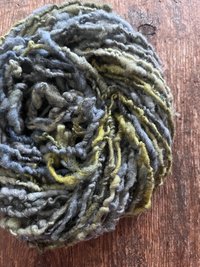 Chicory Blossom - blue green nubbly squishy Southdown wool art yarn
