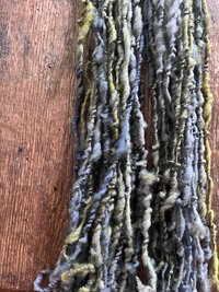 Chicory Blossom - blue green nubbly squishy Southdown wool art yarn