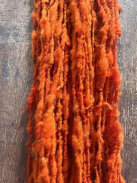 Pumpkin Orange, handspun nubbly squishy chunky handspun Southdown wool art yarn