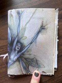 Mini art journal, squashed faeries ecoprint cute mini junk journal