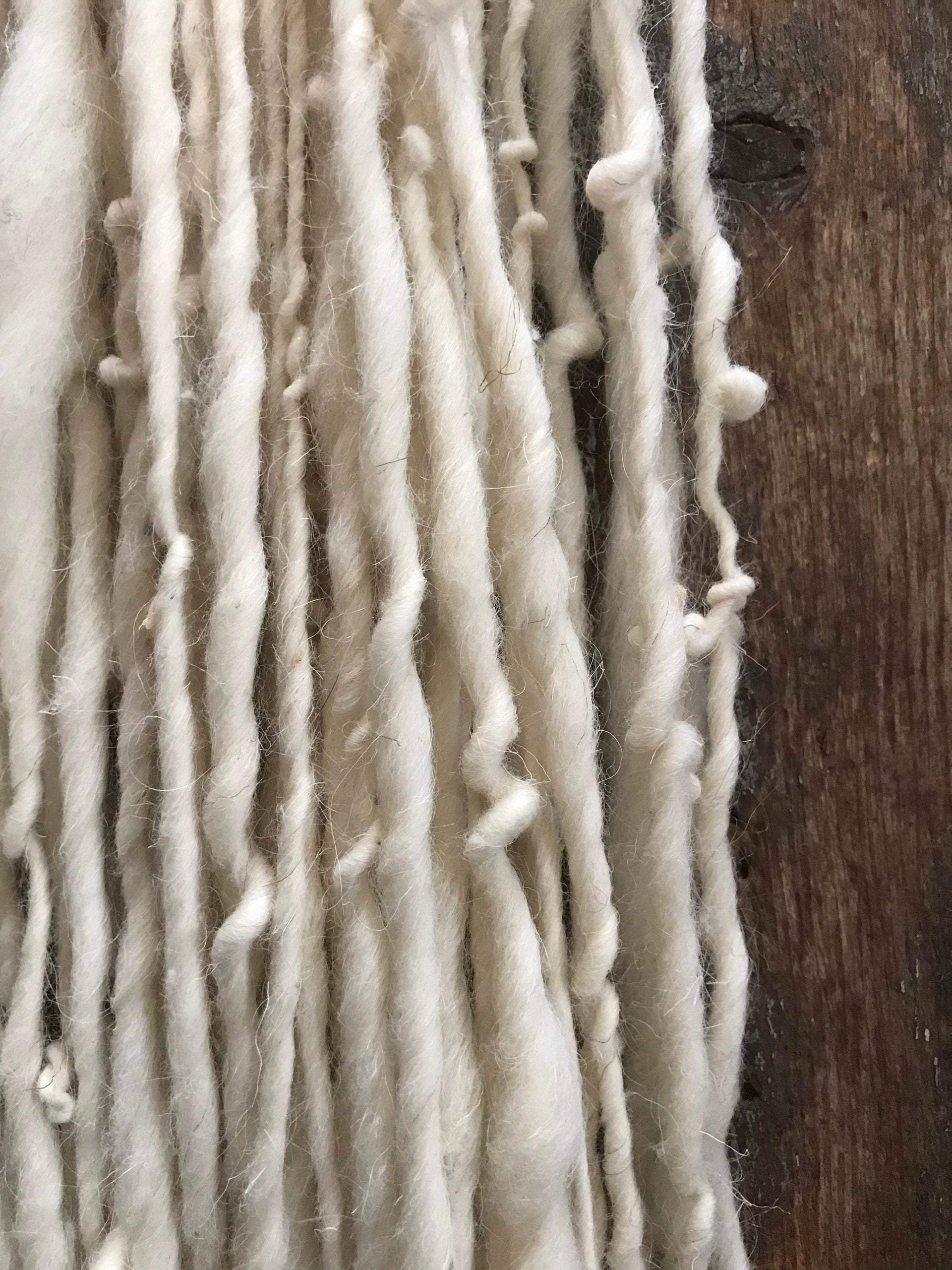 White handspun yarn, 50 yards