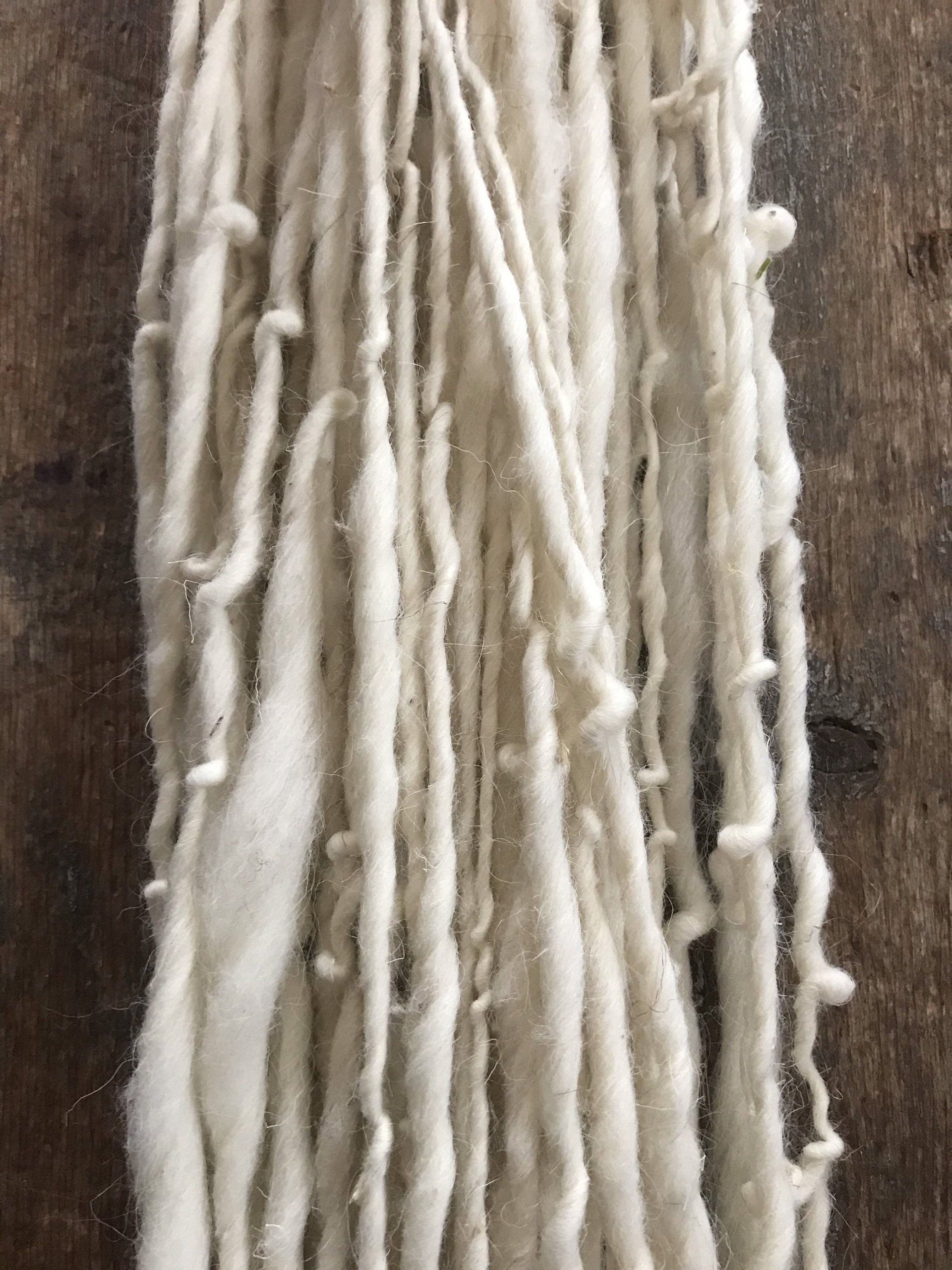 White handspun yarn, 50 yards