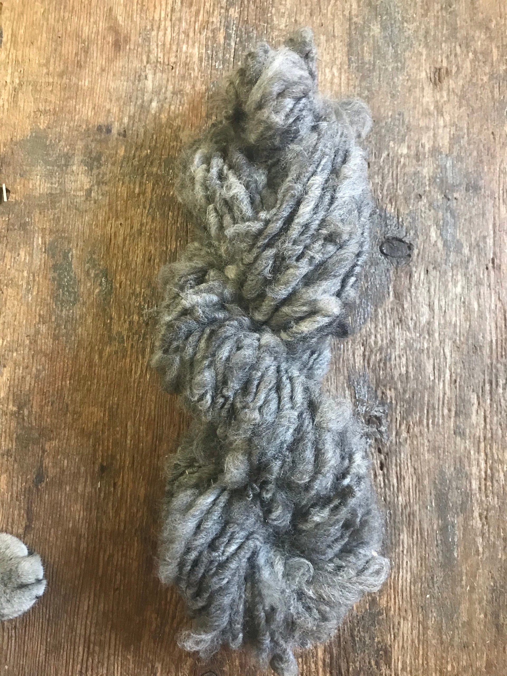 Natural grey alpaca handspun yarn, 50 yards