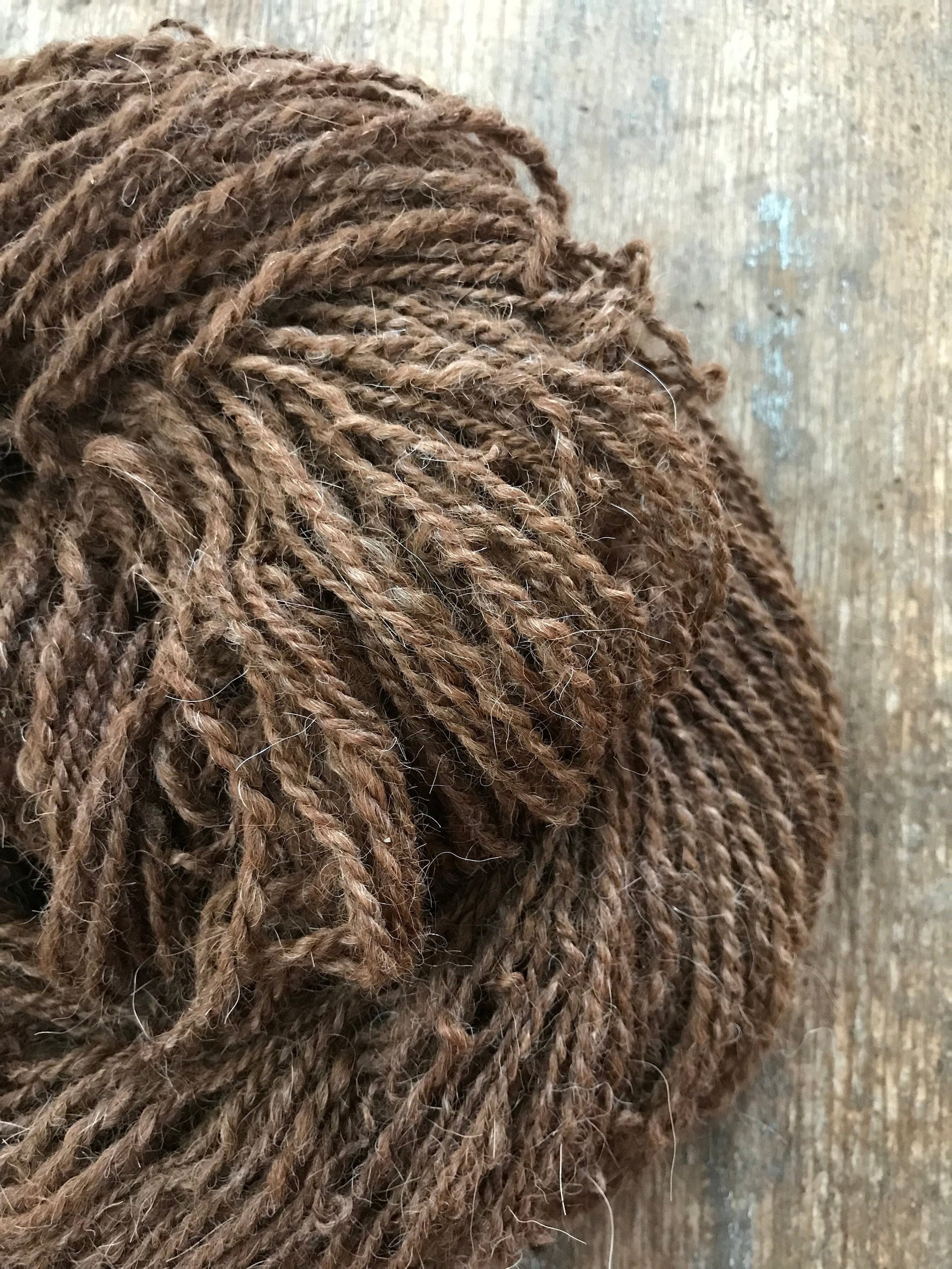 Alpaca/CVM wool 2 ply handspun yarn