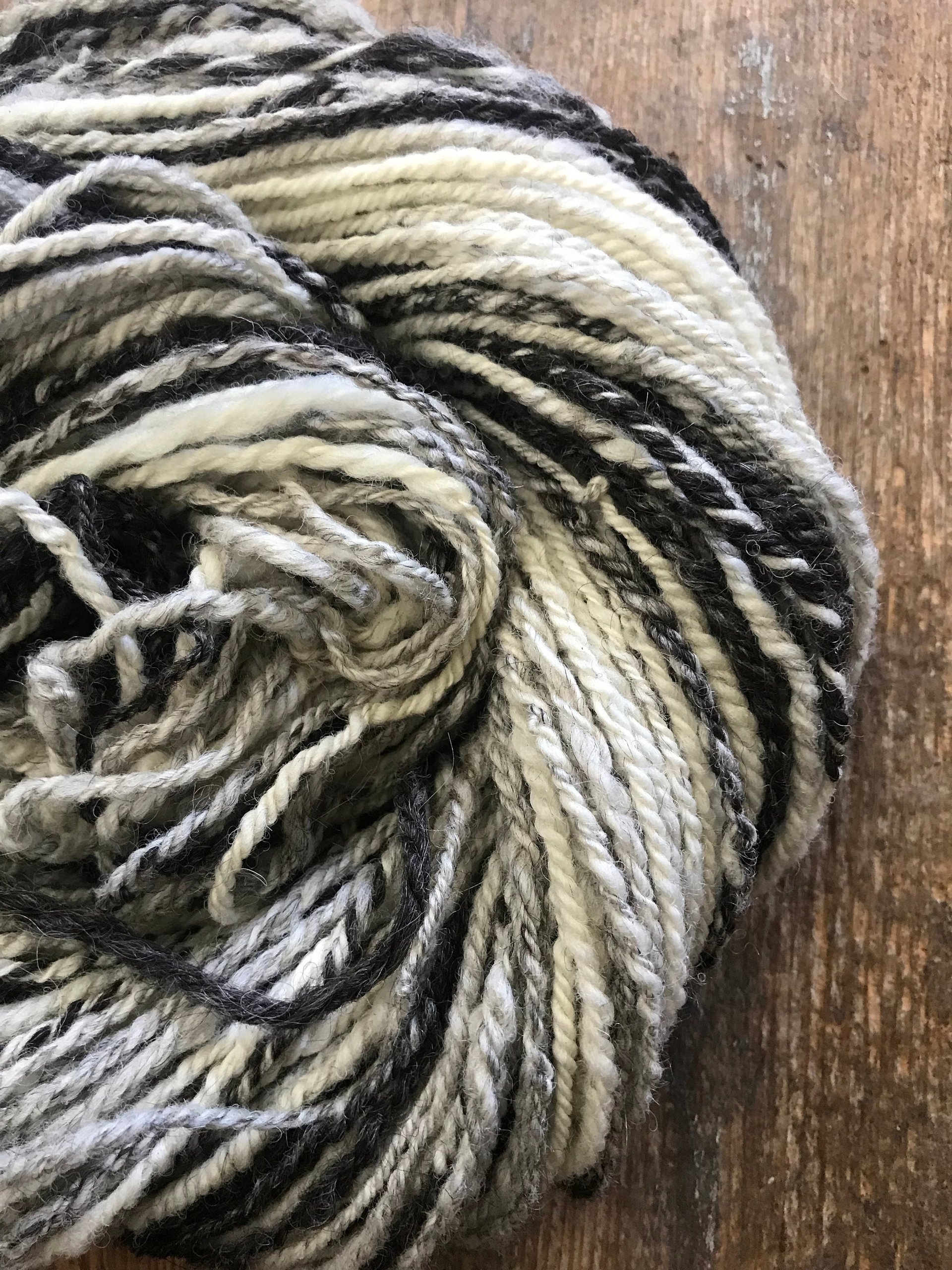 Johnny Jump Up 3 ply handspun yarn, 57 yards