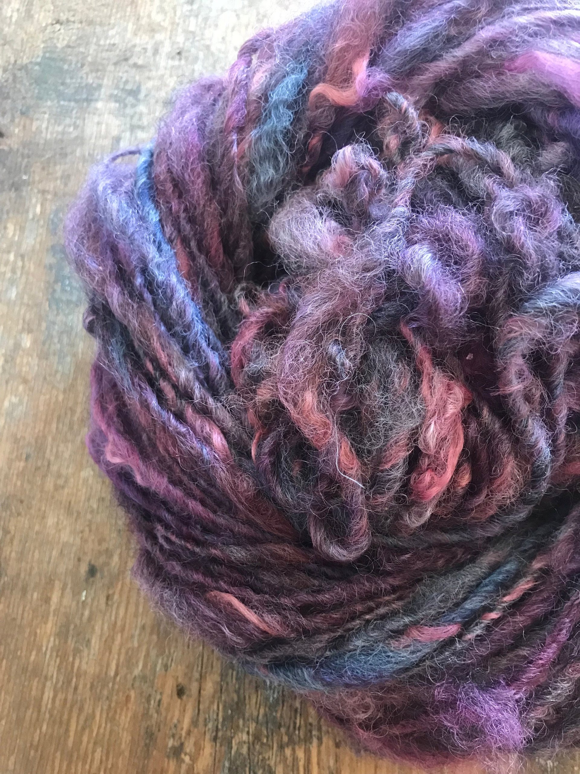 Desert Sunset bfl wool locks yarn, 50 yards