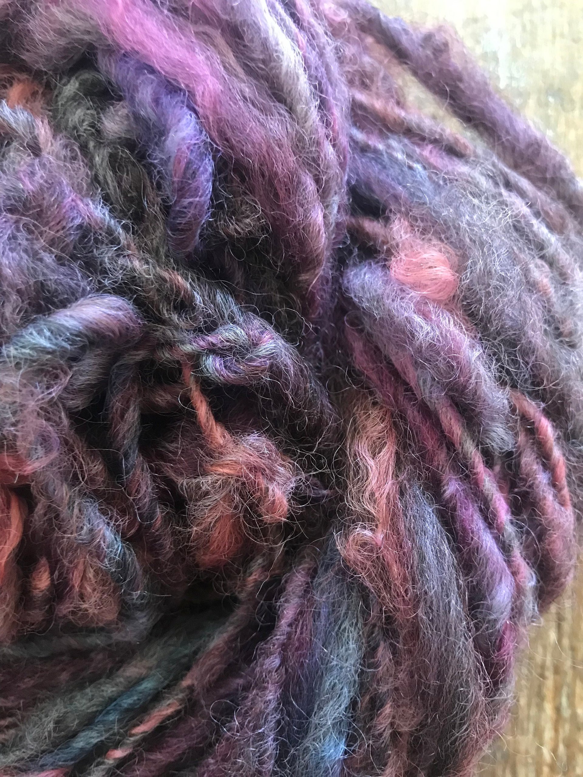 Desert Sunset bfl wool locks yarn, 50 yards