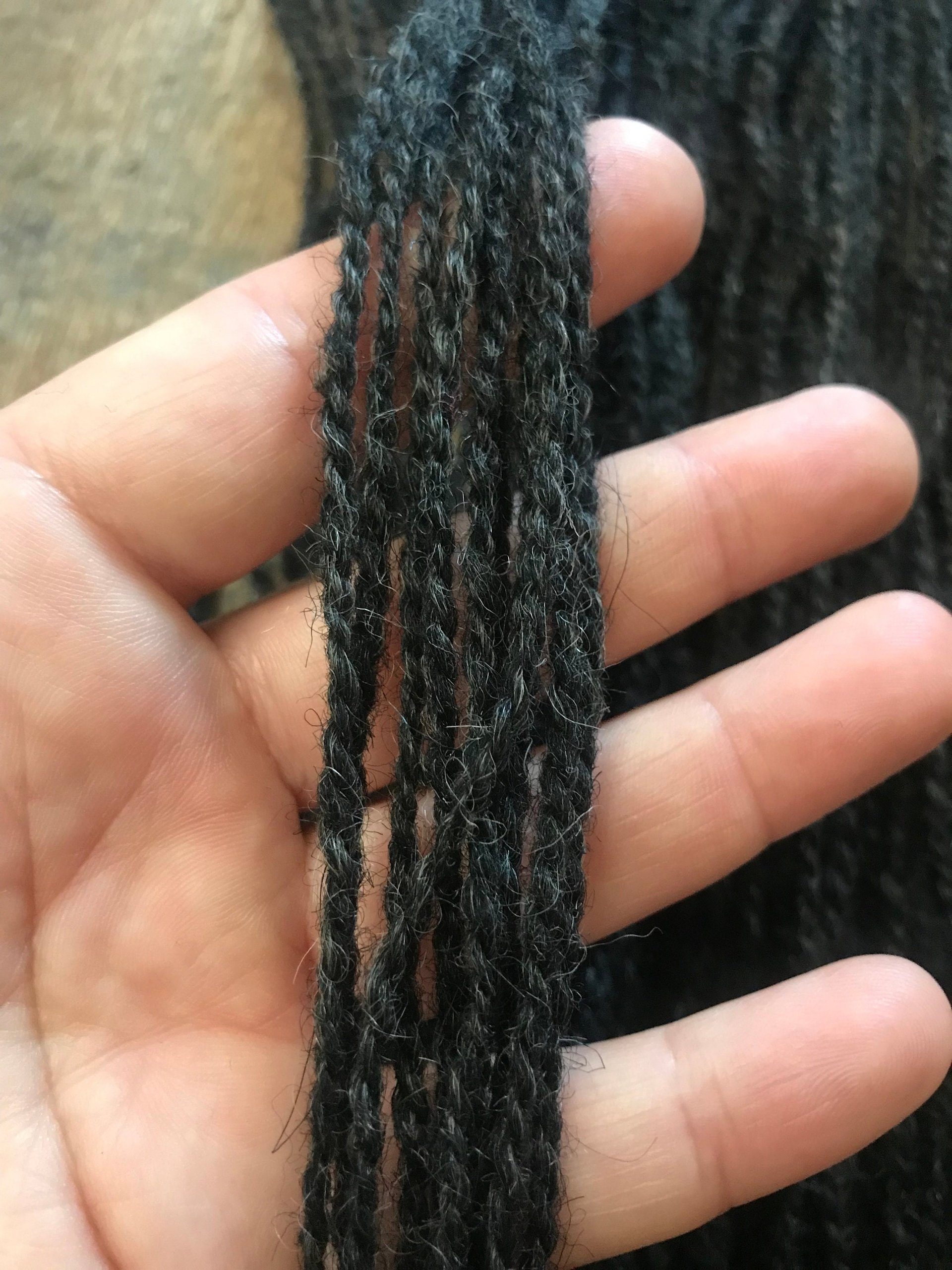 Lincoln 2 ply grey sport weight handspun yarn, 100 yards