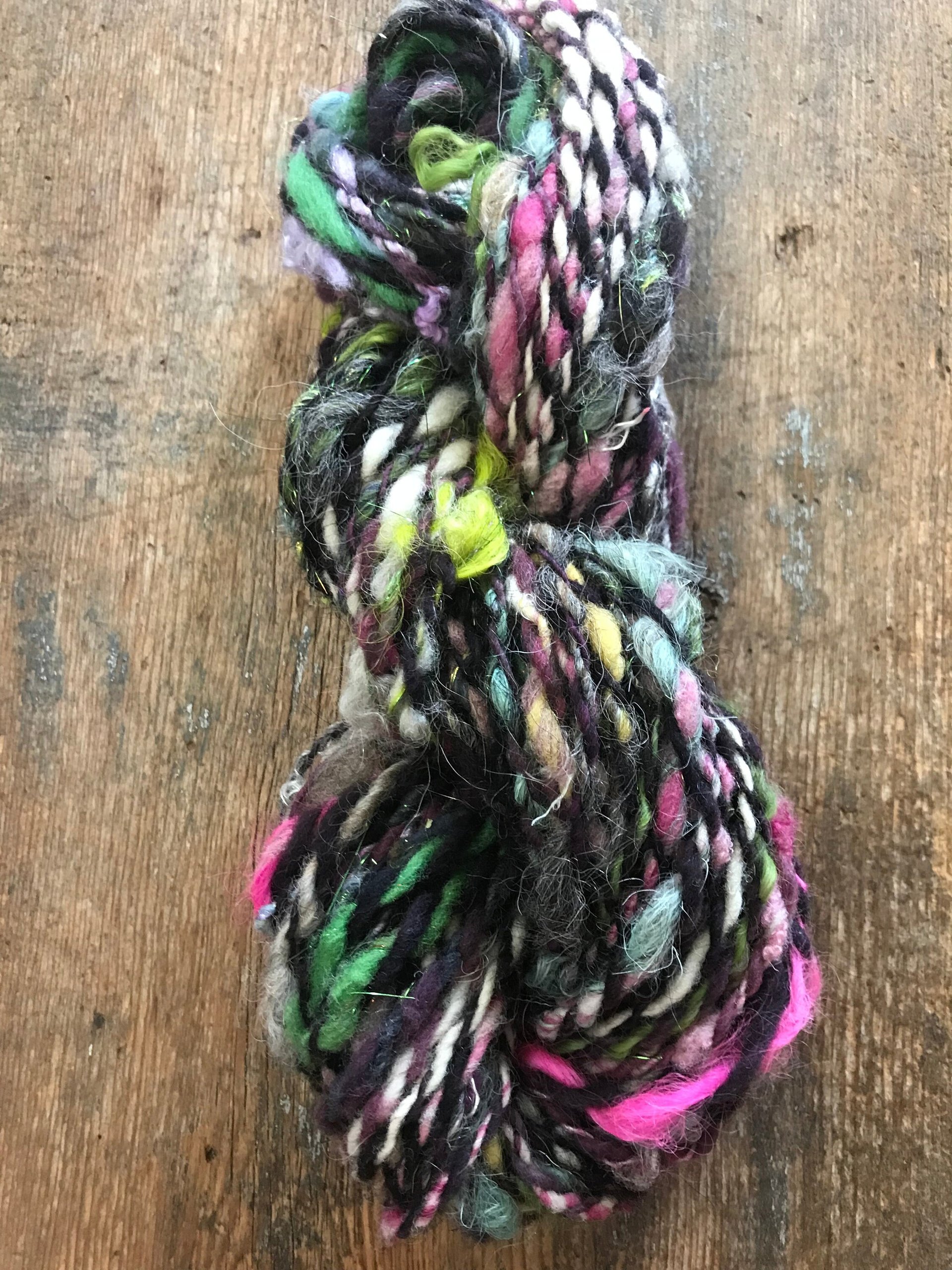 Controlled Chaos, smoked plum edition: 50 yards bulky art yarn