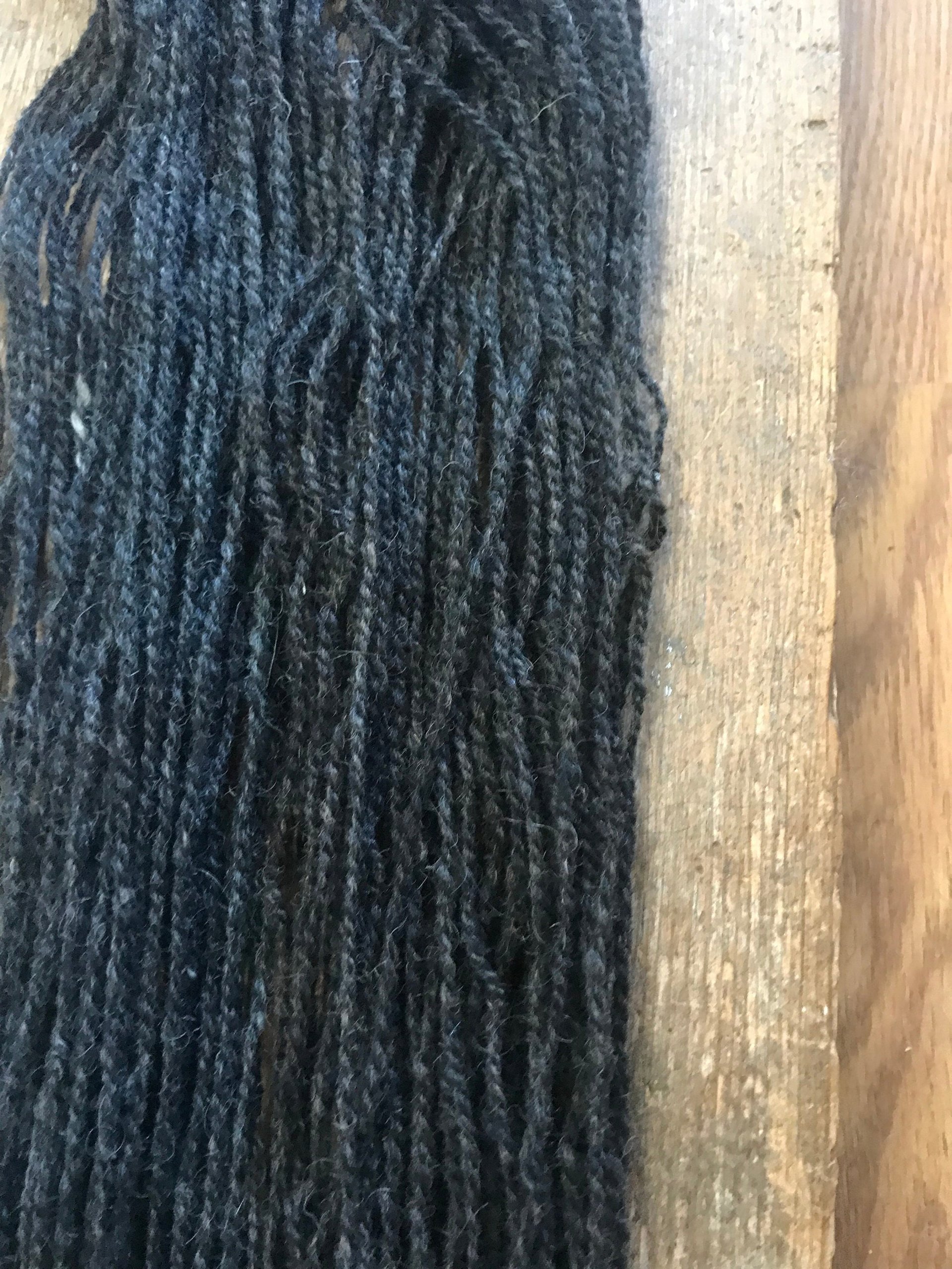 Lincoln 2 ply grey sport weight handspun yarn, 100 yards