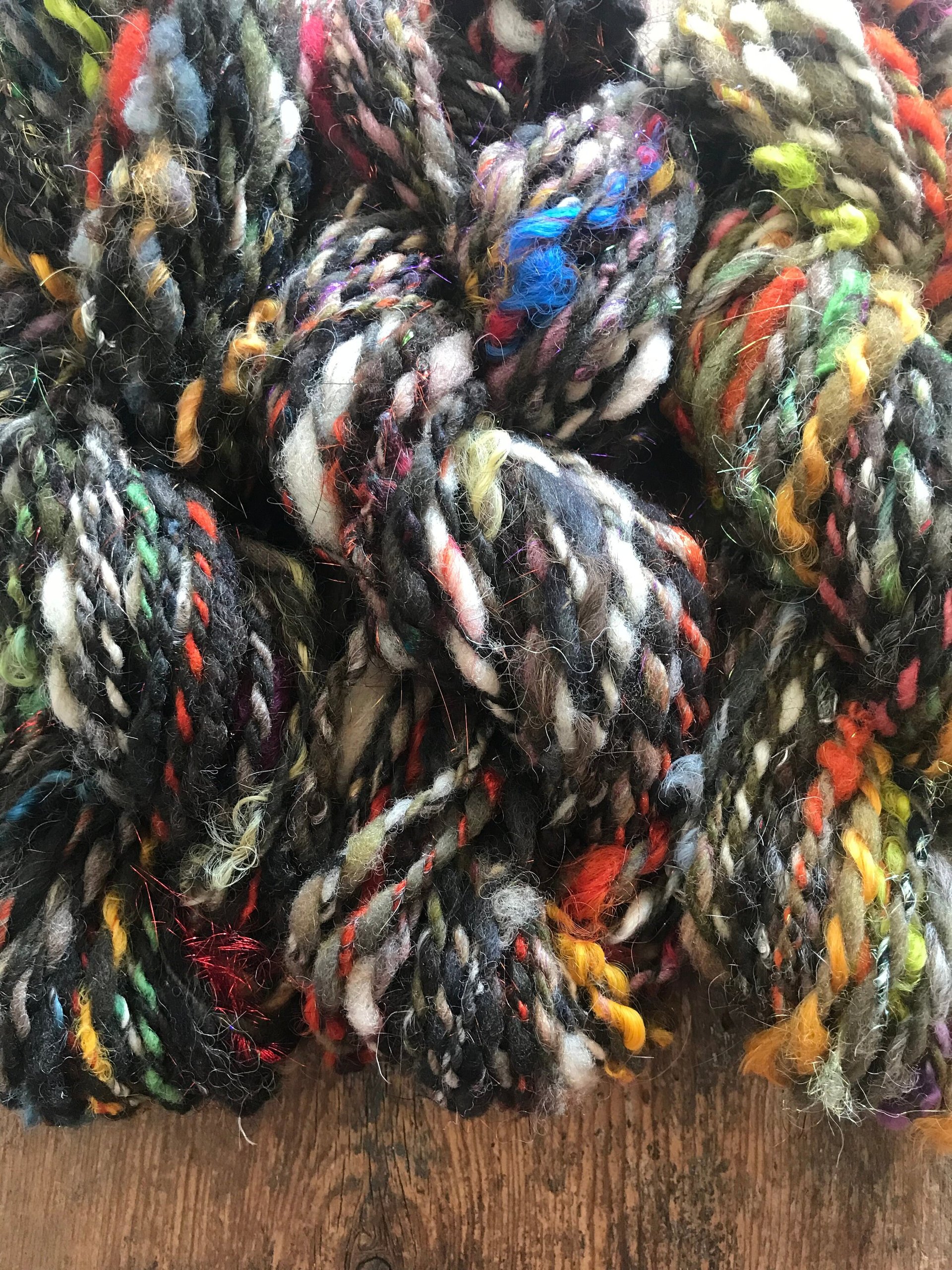 Controlled Chaos, lichens edition: 50 yards bulky art yarn