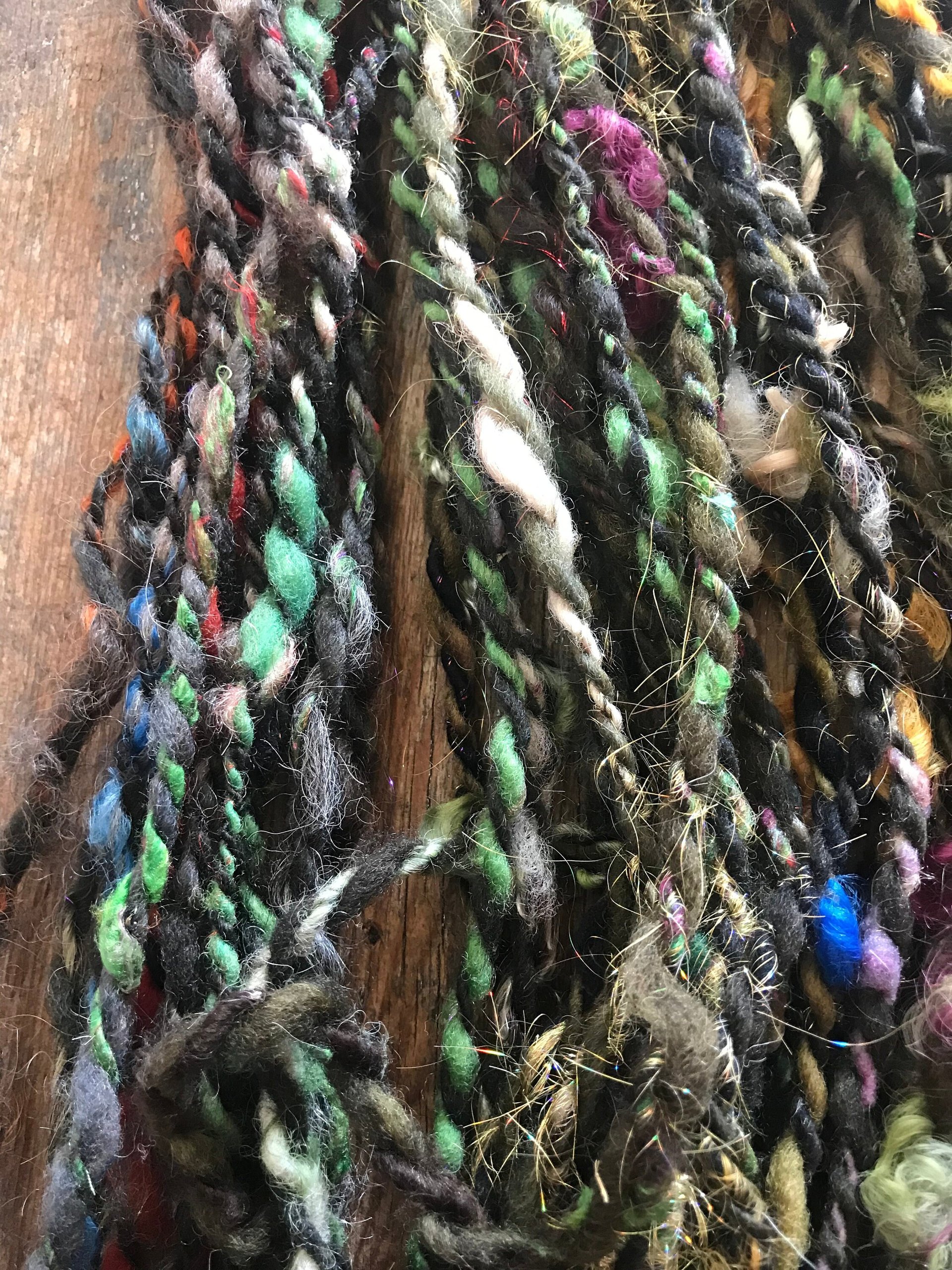Controlled Chaos, lichens edition: 50 yards bulky art yarn