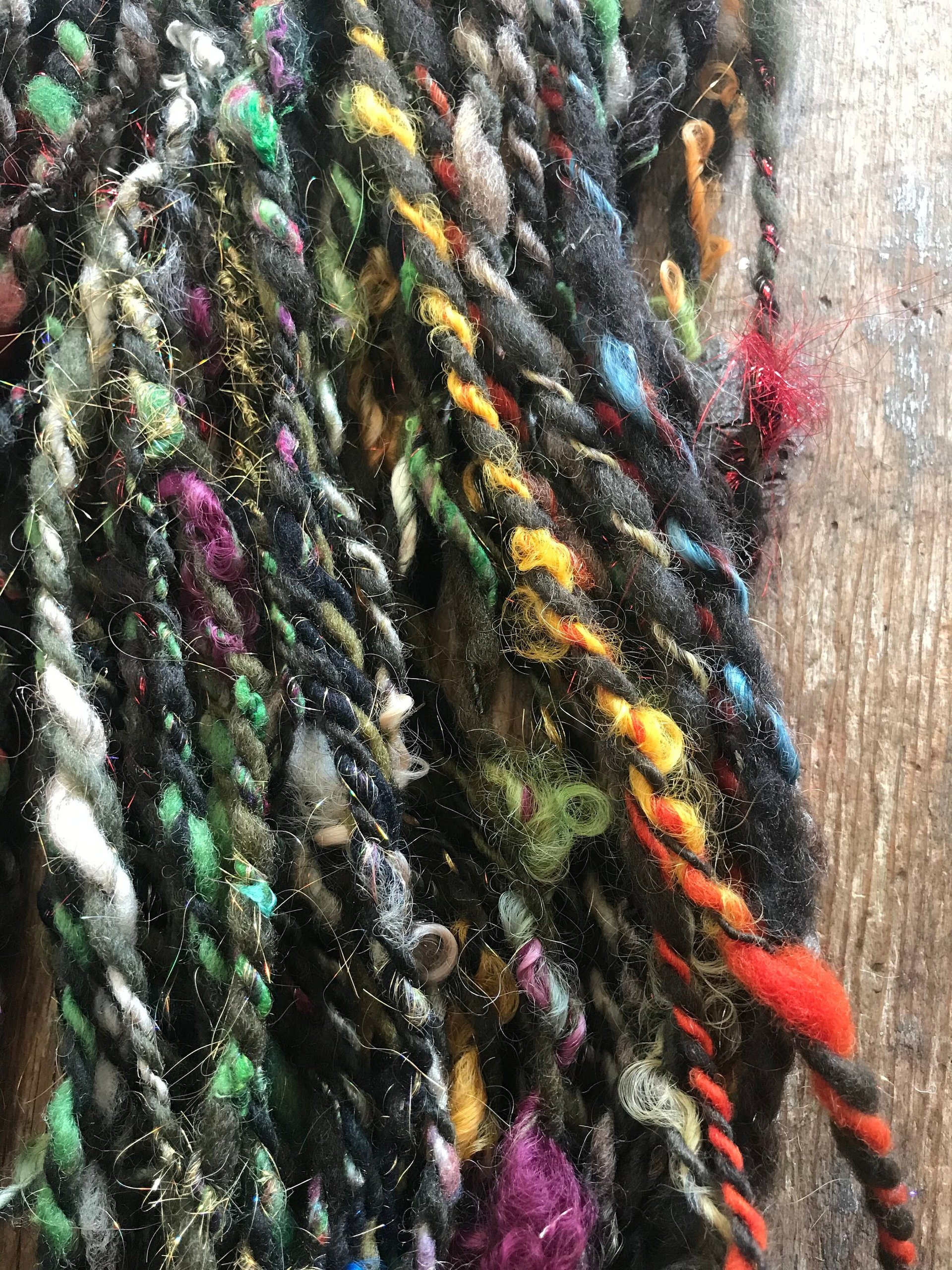 Controlled Chaos, lichens edition: 50 yards bulky art yarn