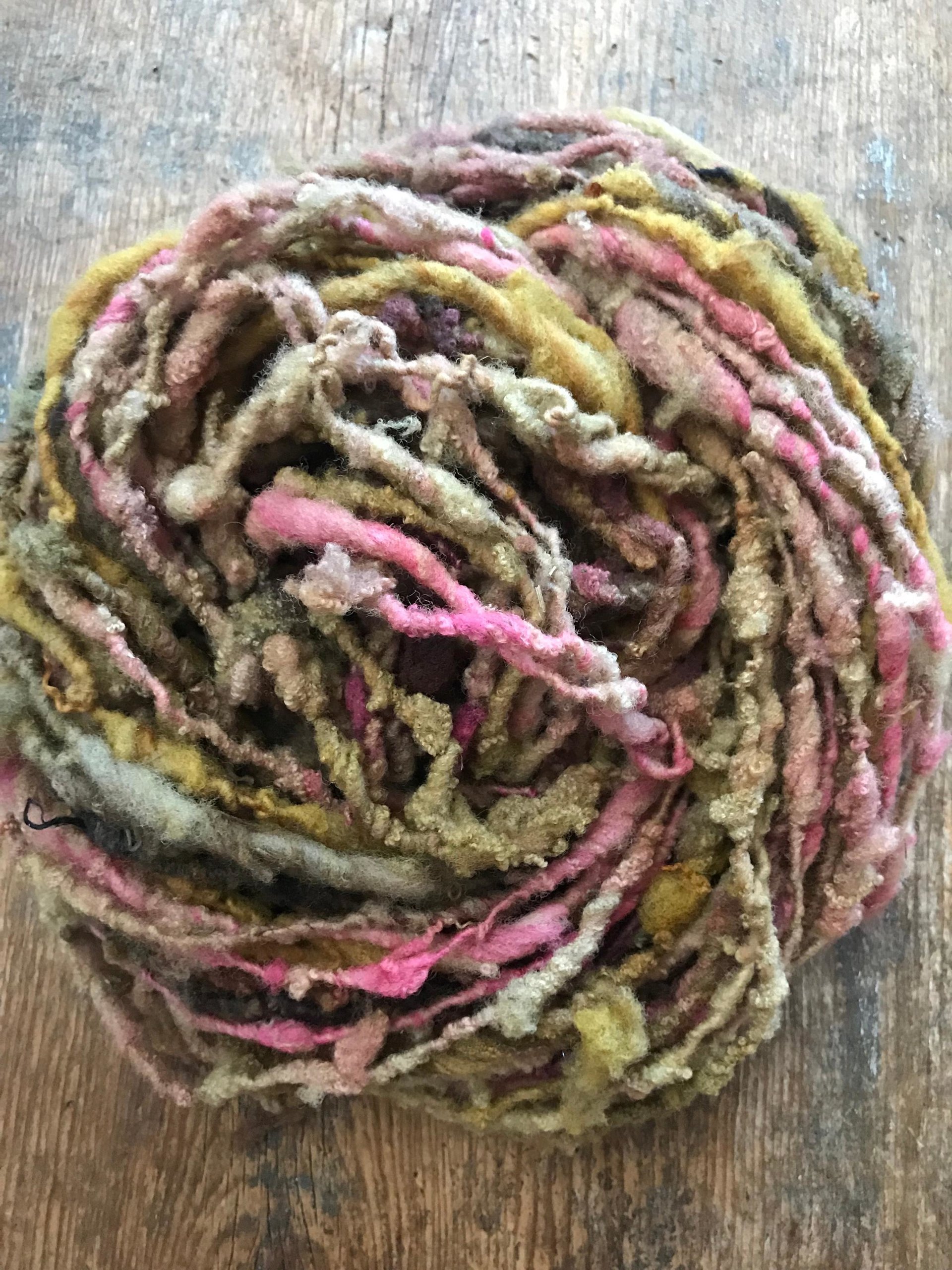 Shilly-shally - 20 yards nubbly handspun southdown wool art yarn