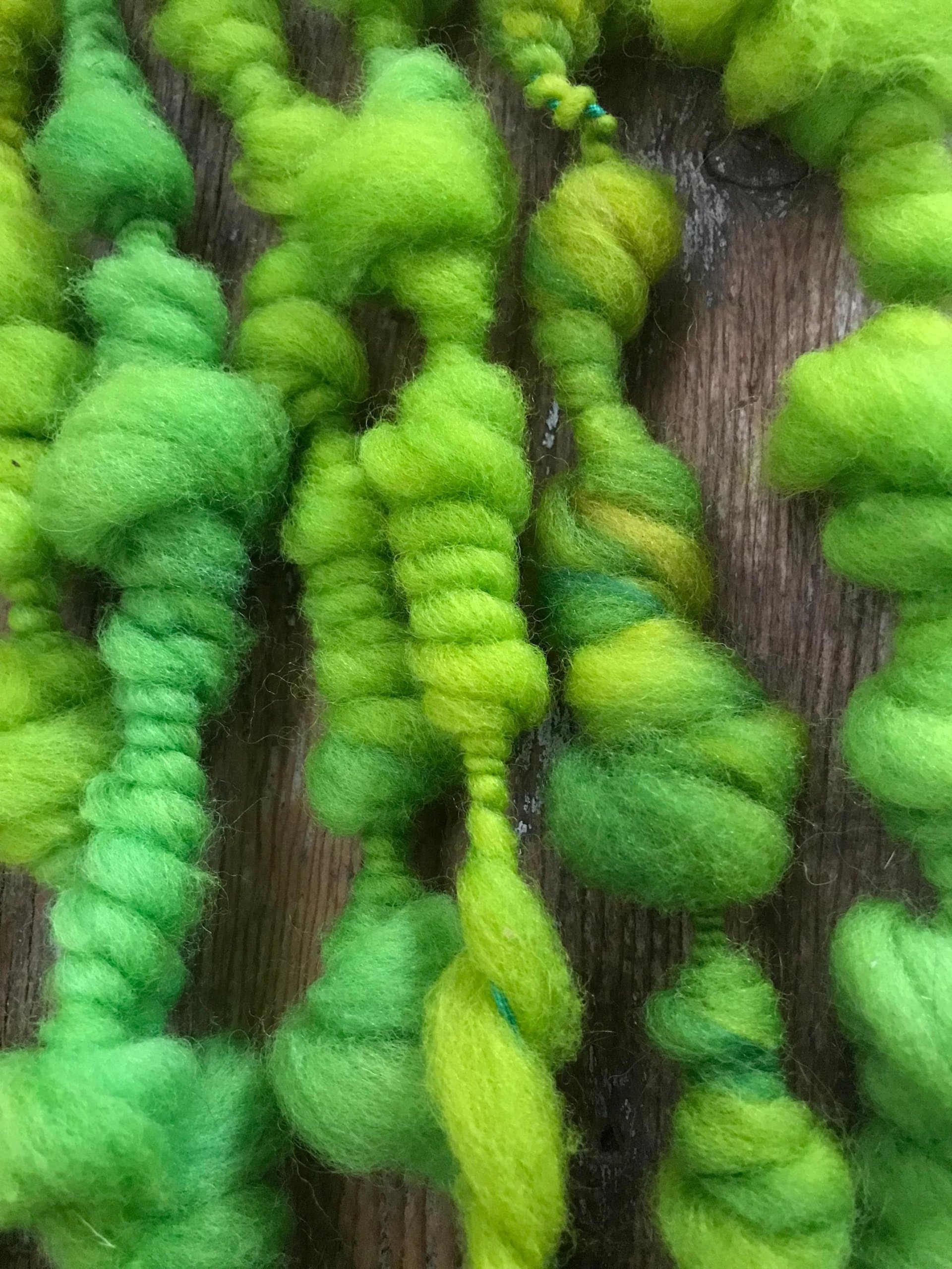 Mellow yellow thick n thin bulky coils, 7 yards