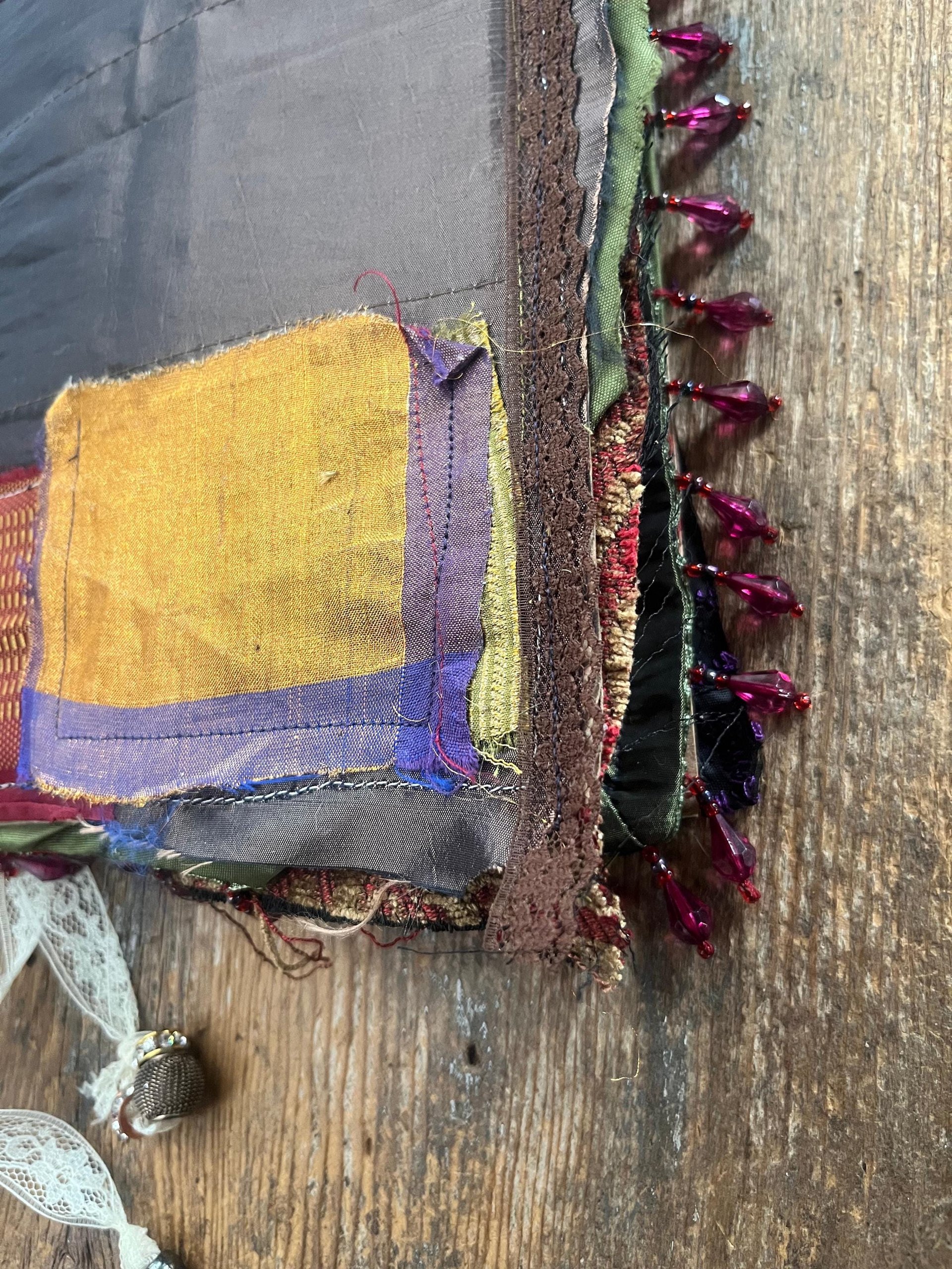 Flights of Fancy 108 page beaded, sewn, flexible, upcycled, boho art journal