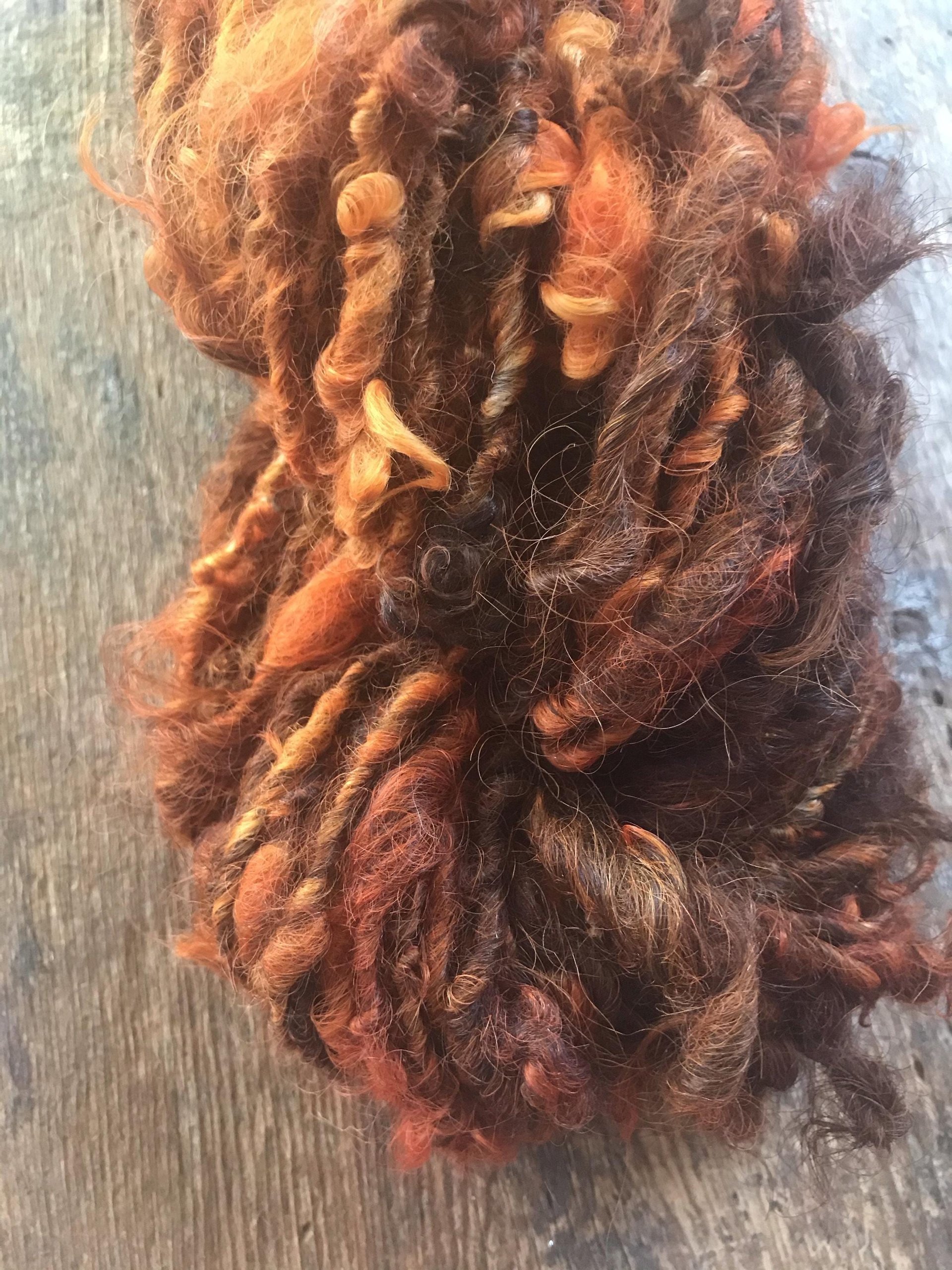 Jack O Lantern, orange overdyed 20 yards handspun yarn