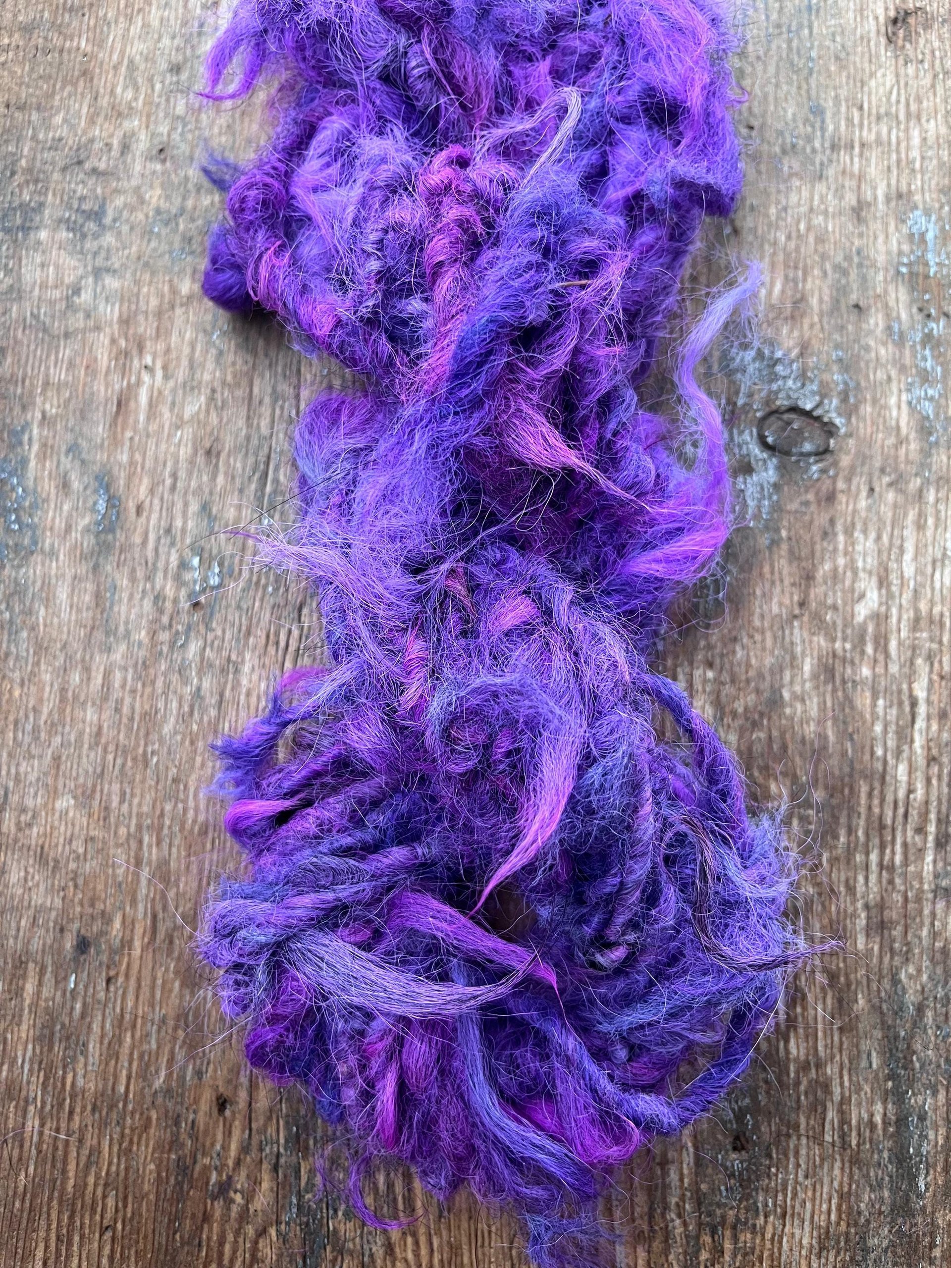 Willy Wonka - 20 yards purple alpaca art yarn