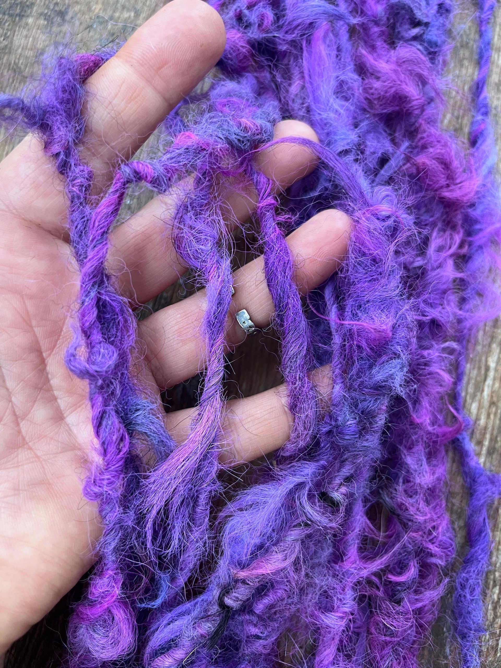 Willy Wonka - 20 yards purple alpaca art yarn