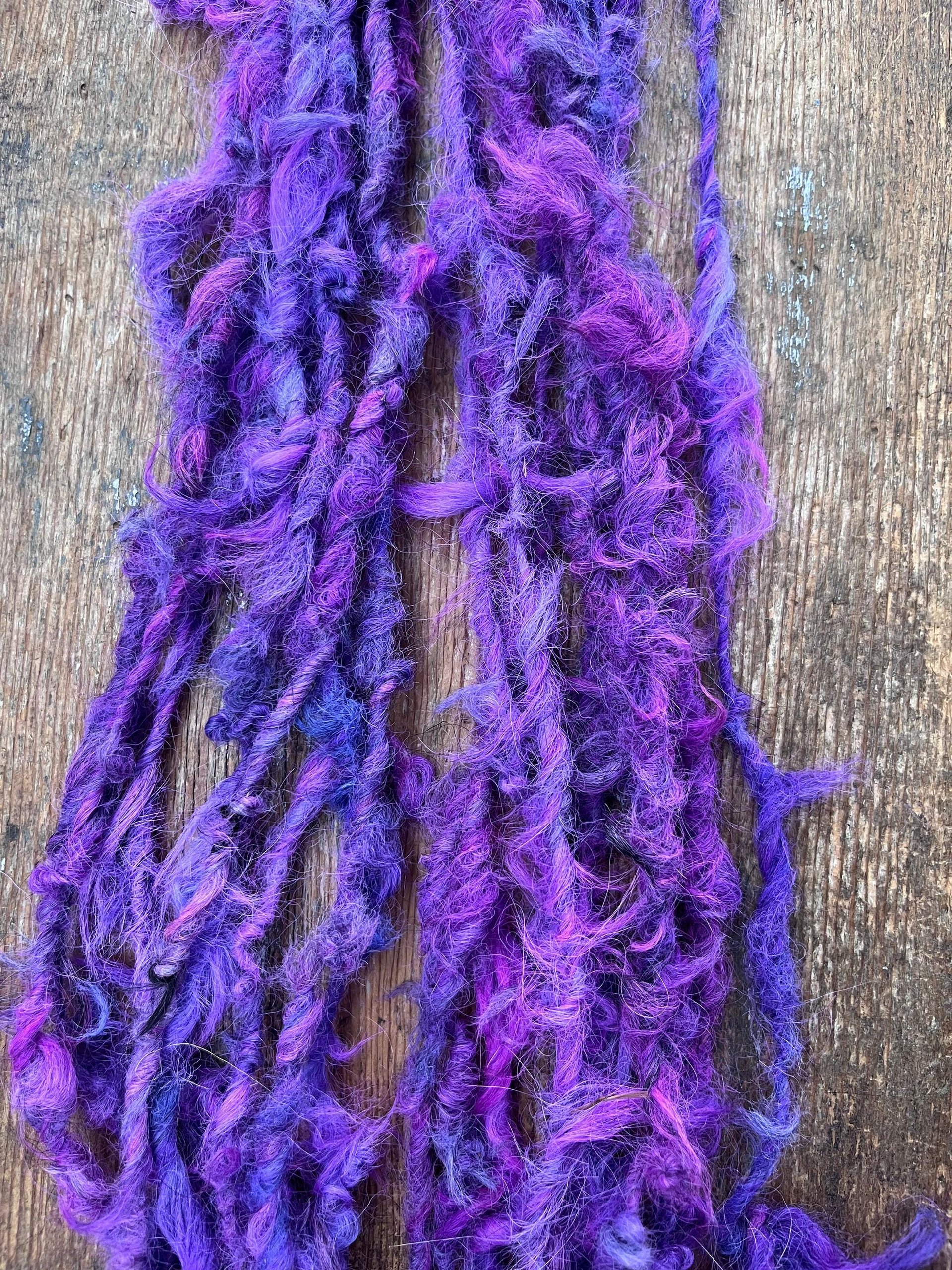 Willy Wonka - 20 yards purple alpaca art yarn