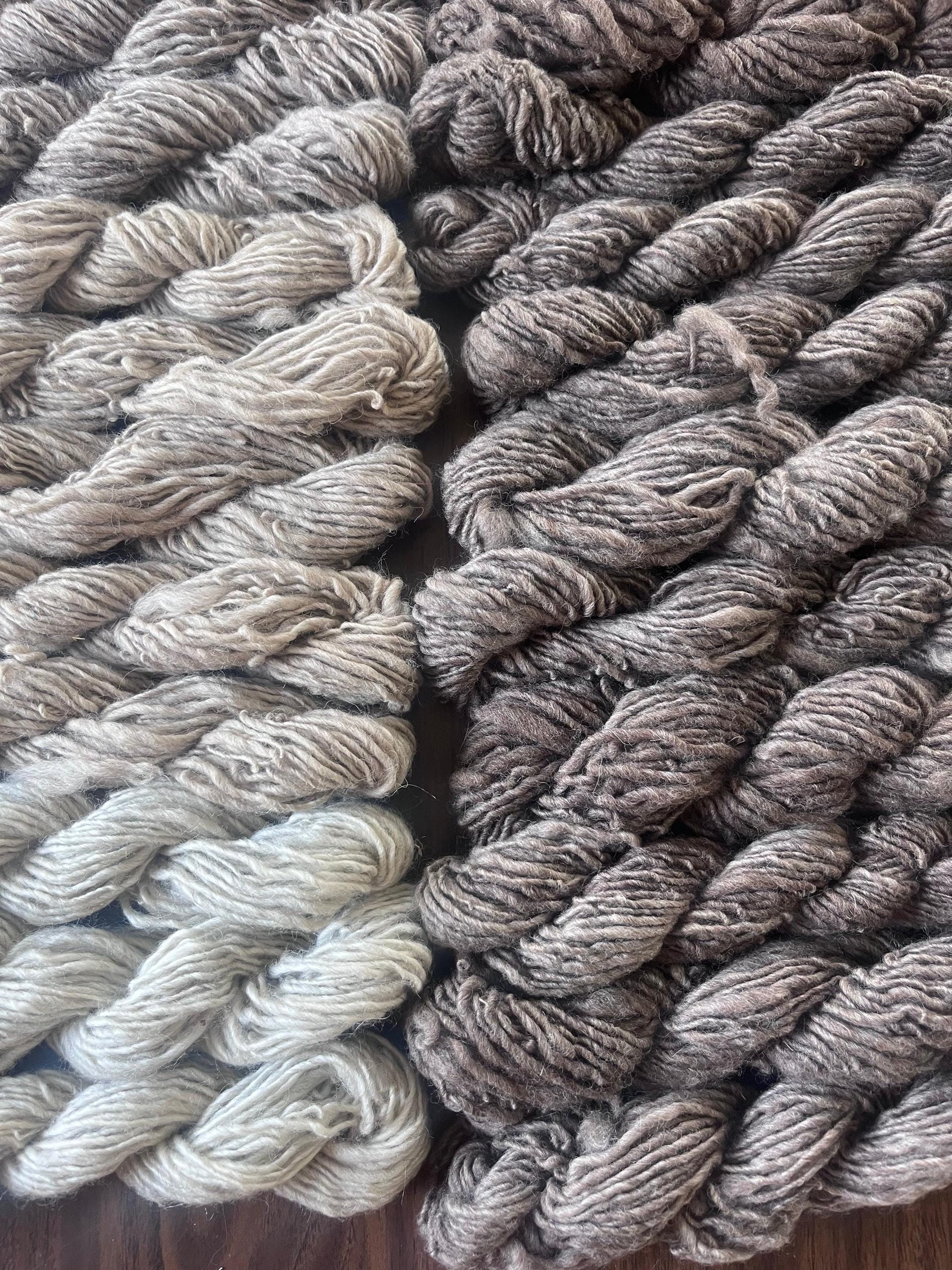 2000 yard lot handspun Shetland wool, 8 natural colors