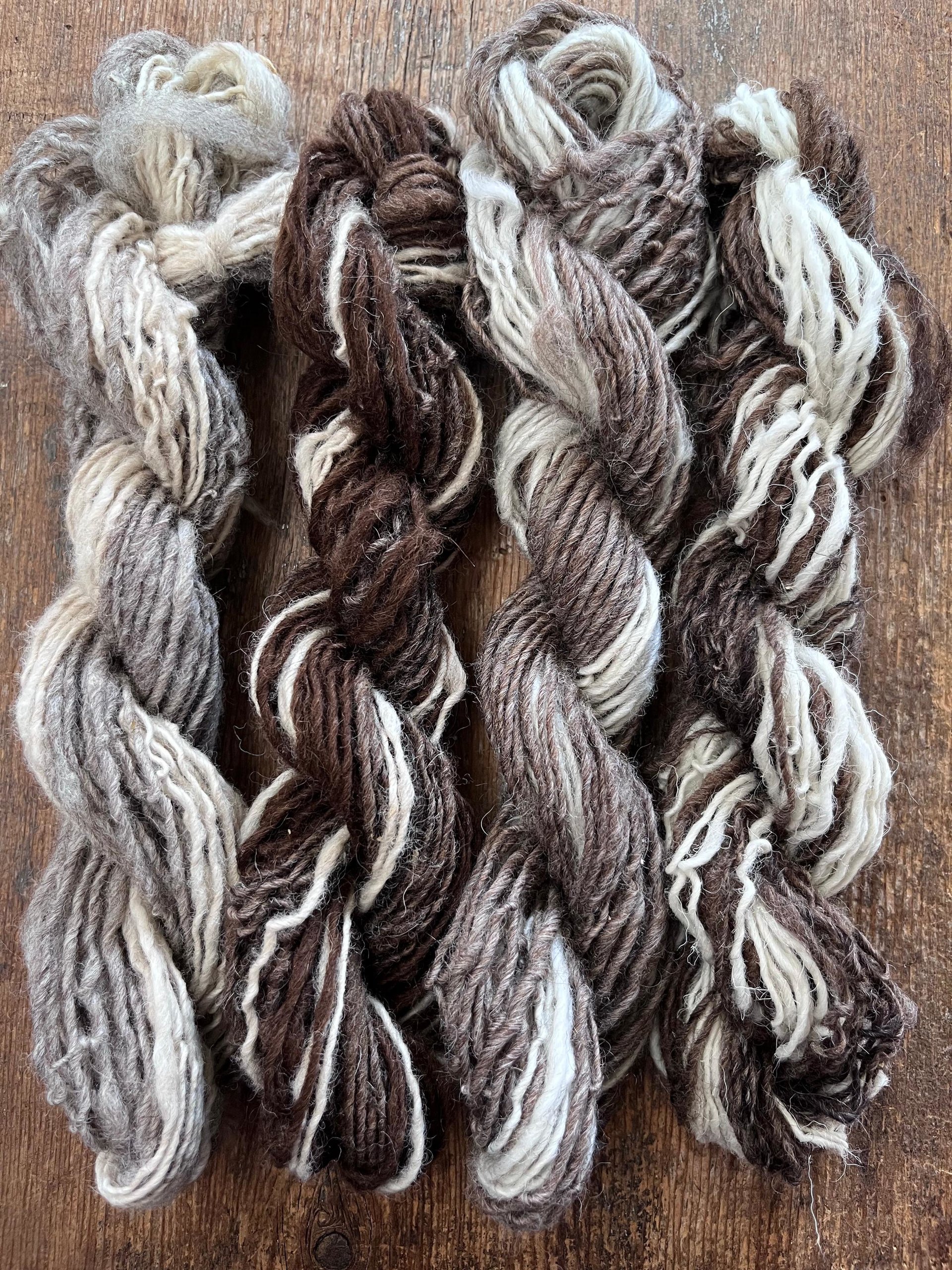 200 yards mixed colors Shetland wool handspun yarn