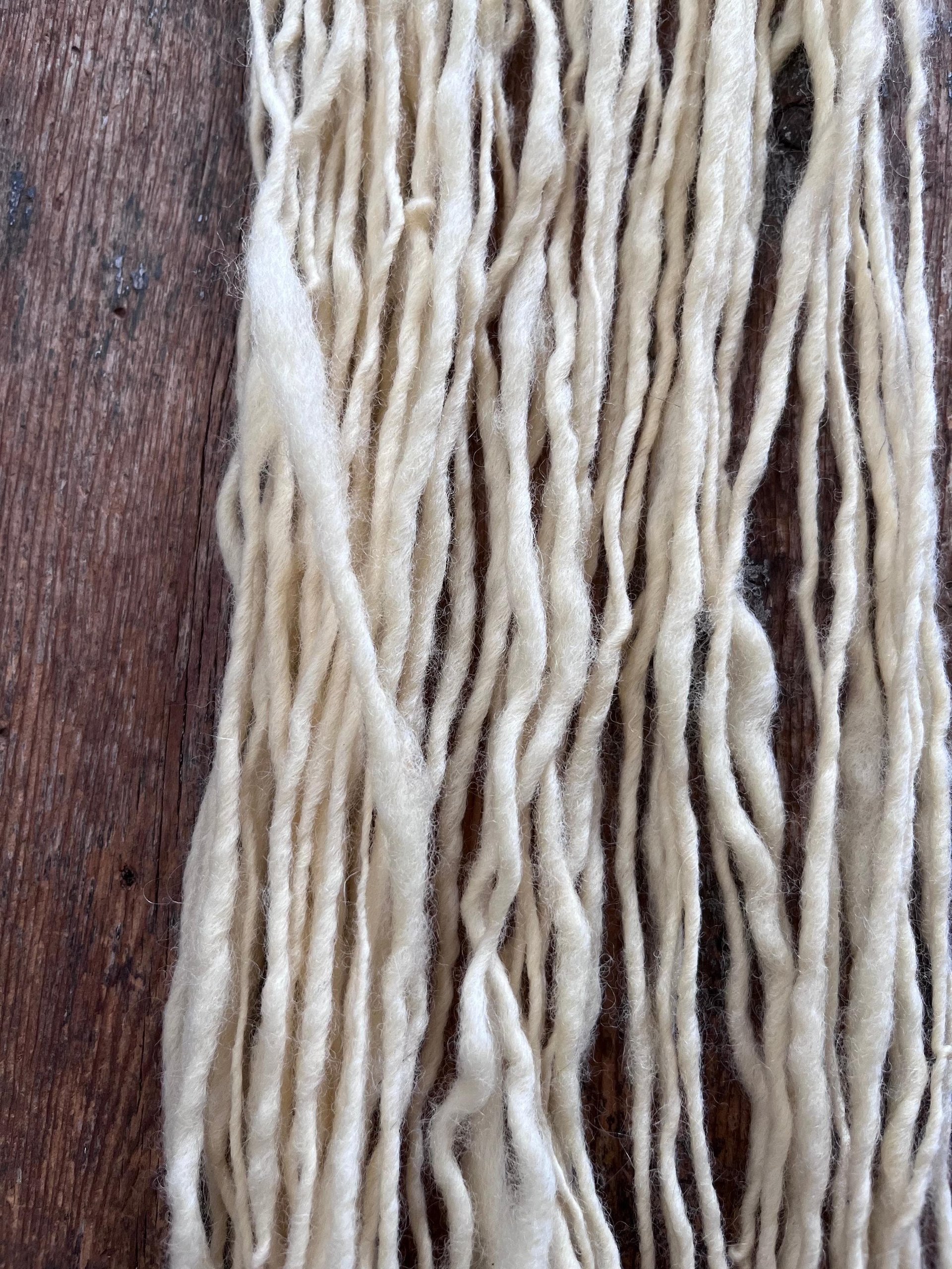 Buttery cream white handspun undyed yarn, 50 yards