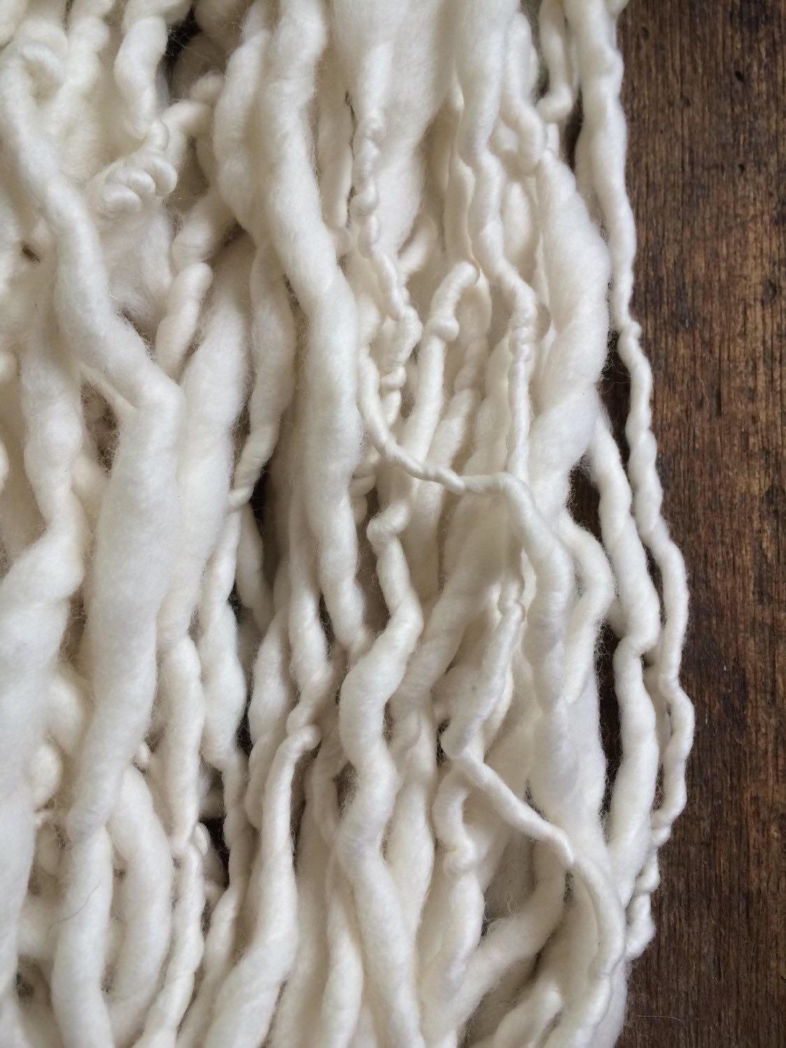 Cloud, bulky white merino handspun yarn, super soft and chunky