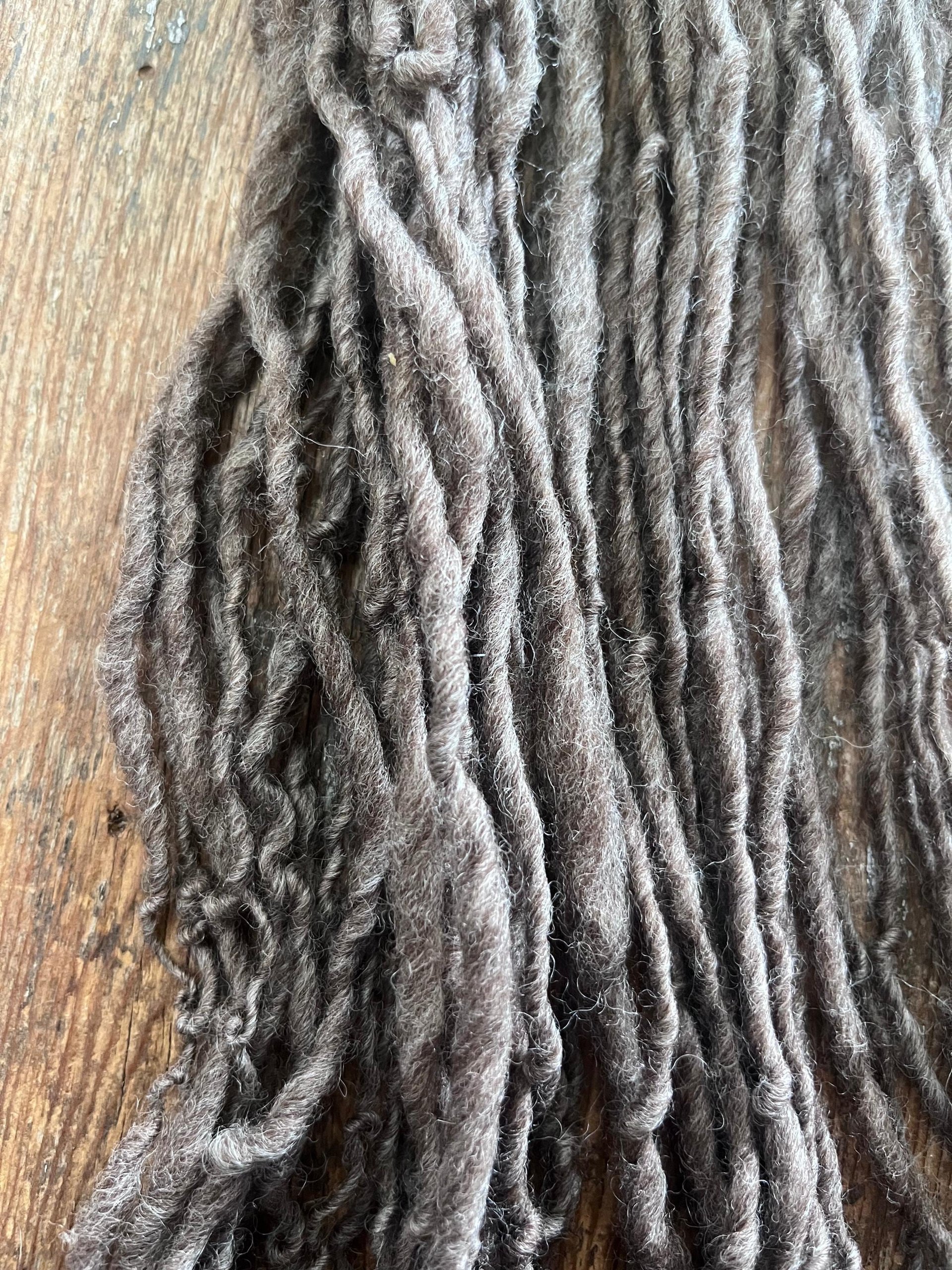 Mushroom grey/brown Shetland wool 50 yards handspun yarn