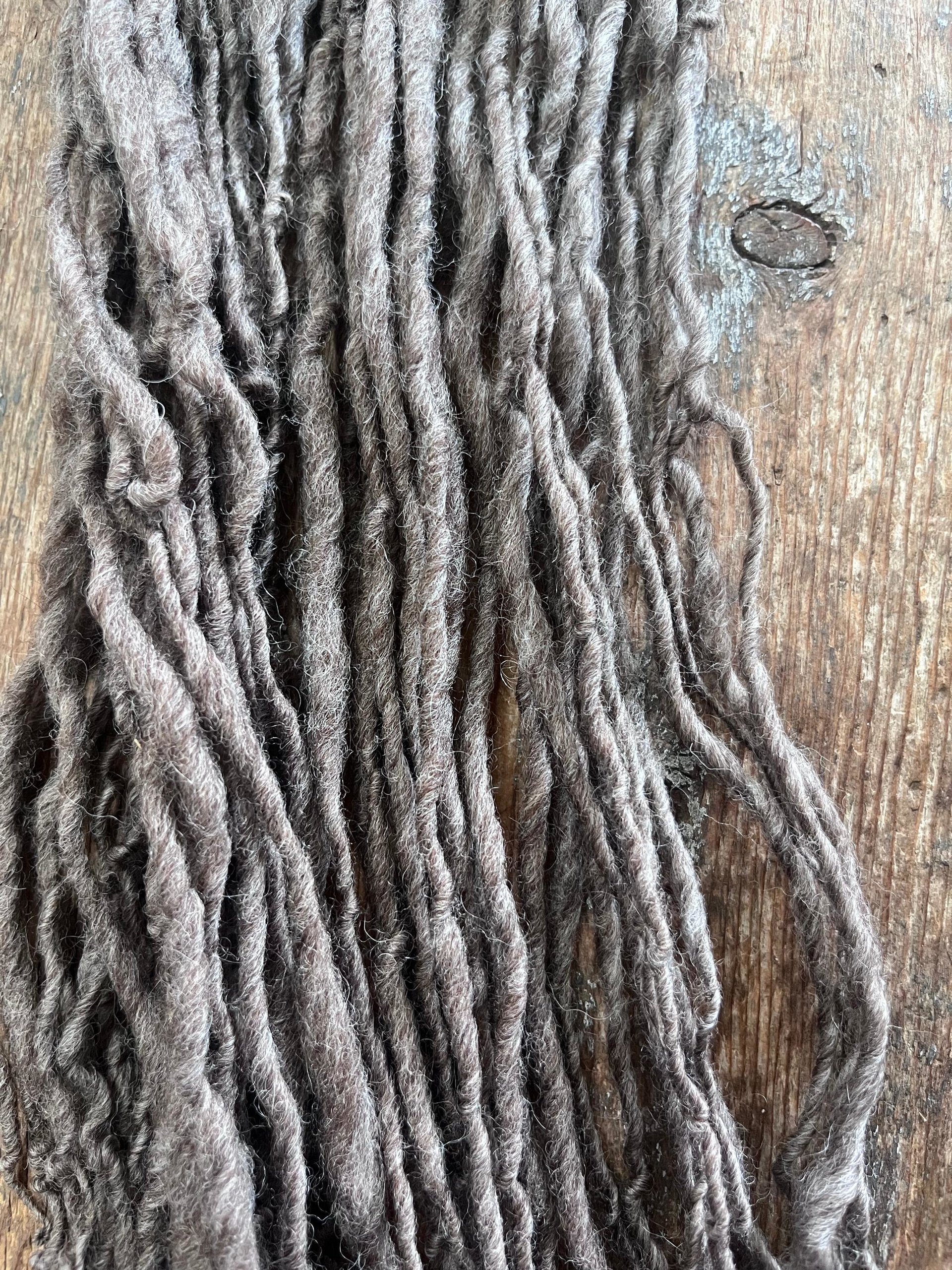 Mushroom grey/brown Shetland wool 50 yards handspun yarn