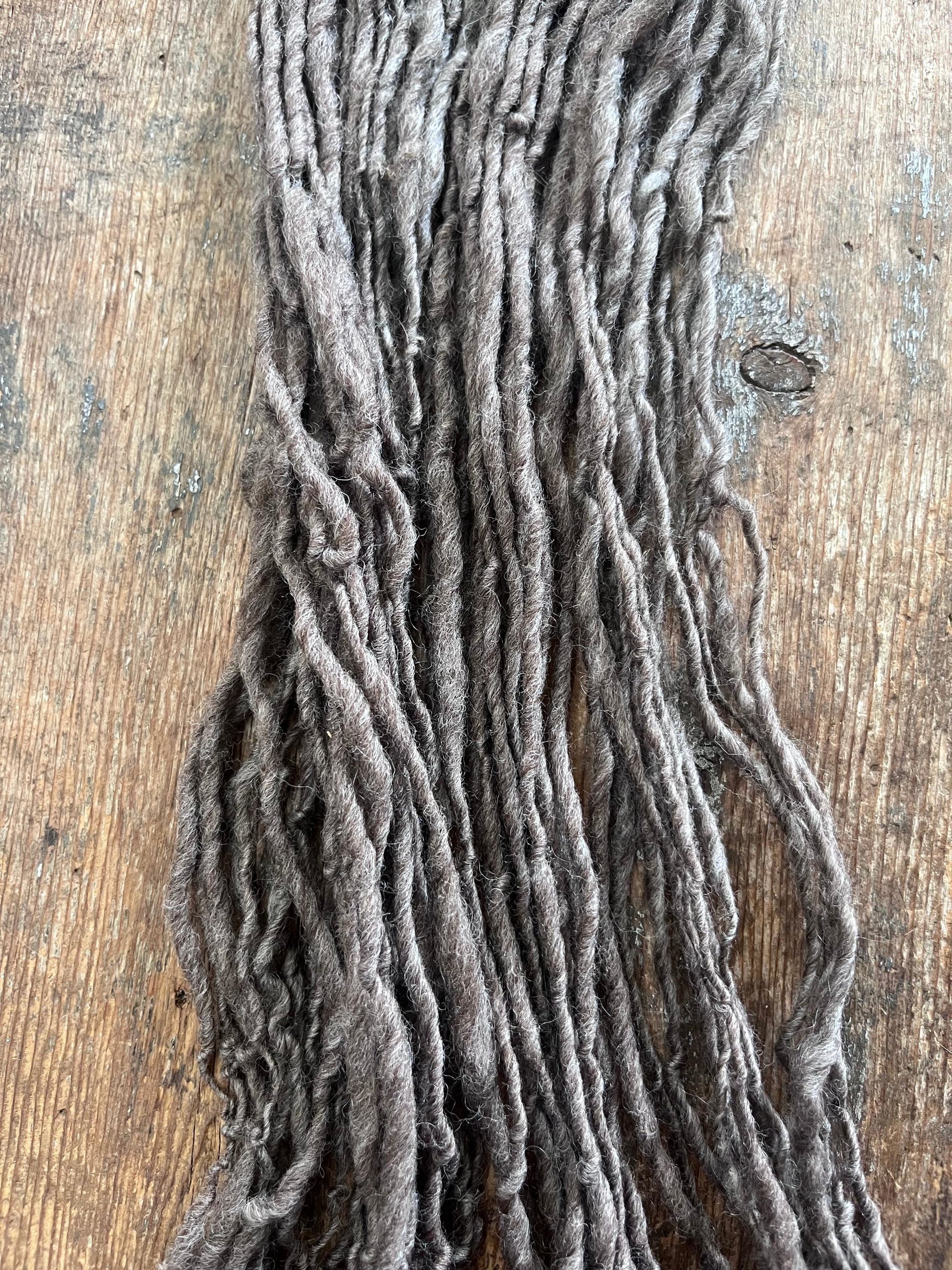 Mushroom grey/brown Shetland wool 50 yards handspun yarn