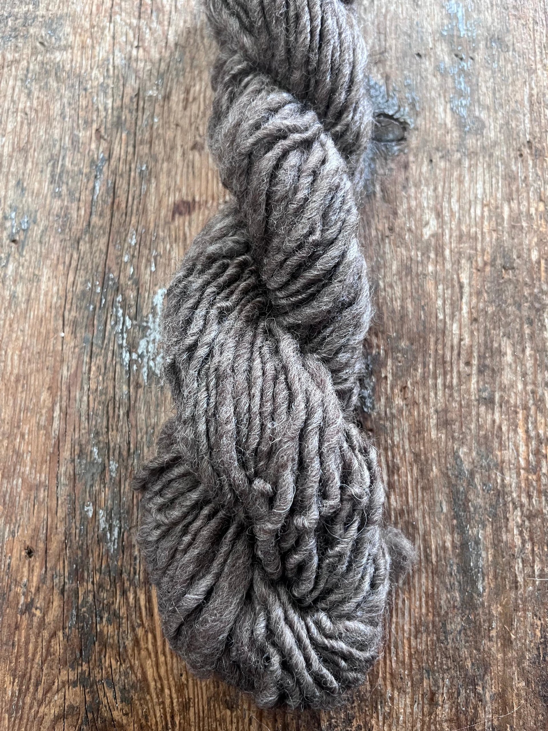 Mushroom grey/brown Shetland wool 50 yards handspun yarn
