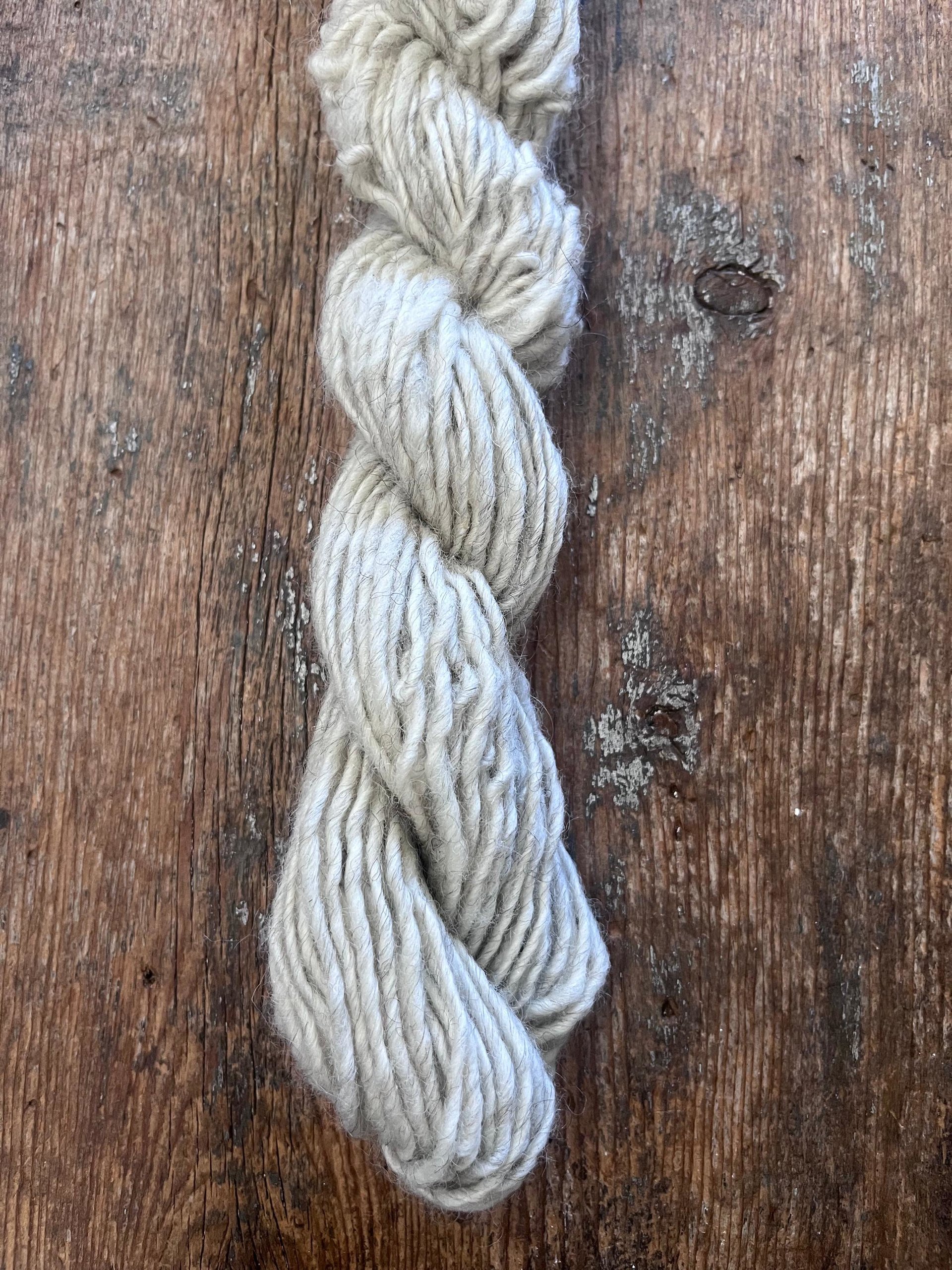 Lightest silver grey Shetland wool - 50 yards handspun yarn