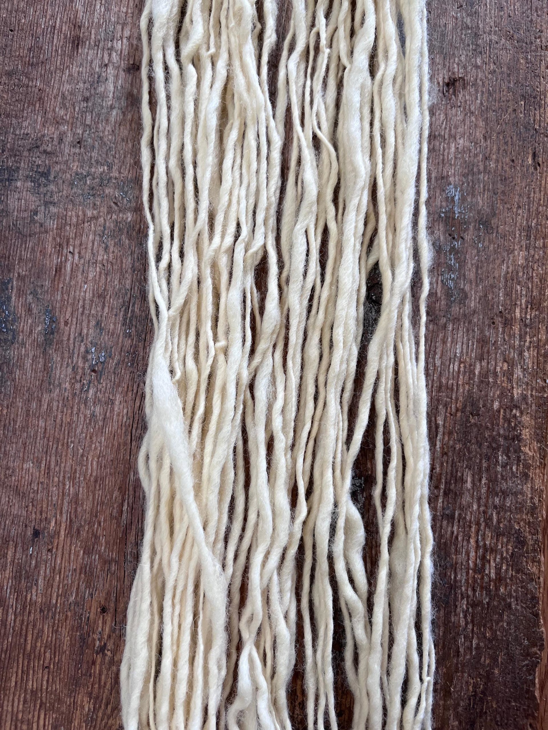 Buttery cream white handspun undyed yarn, 50 yards