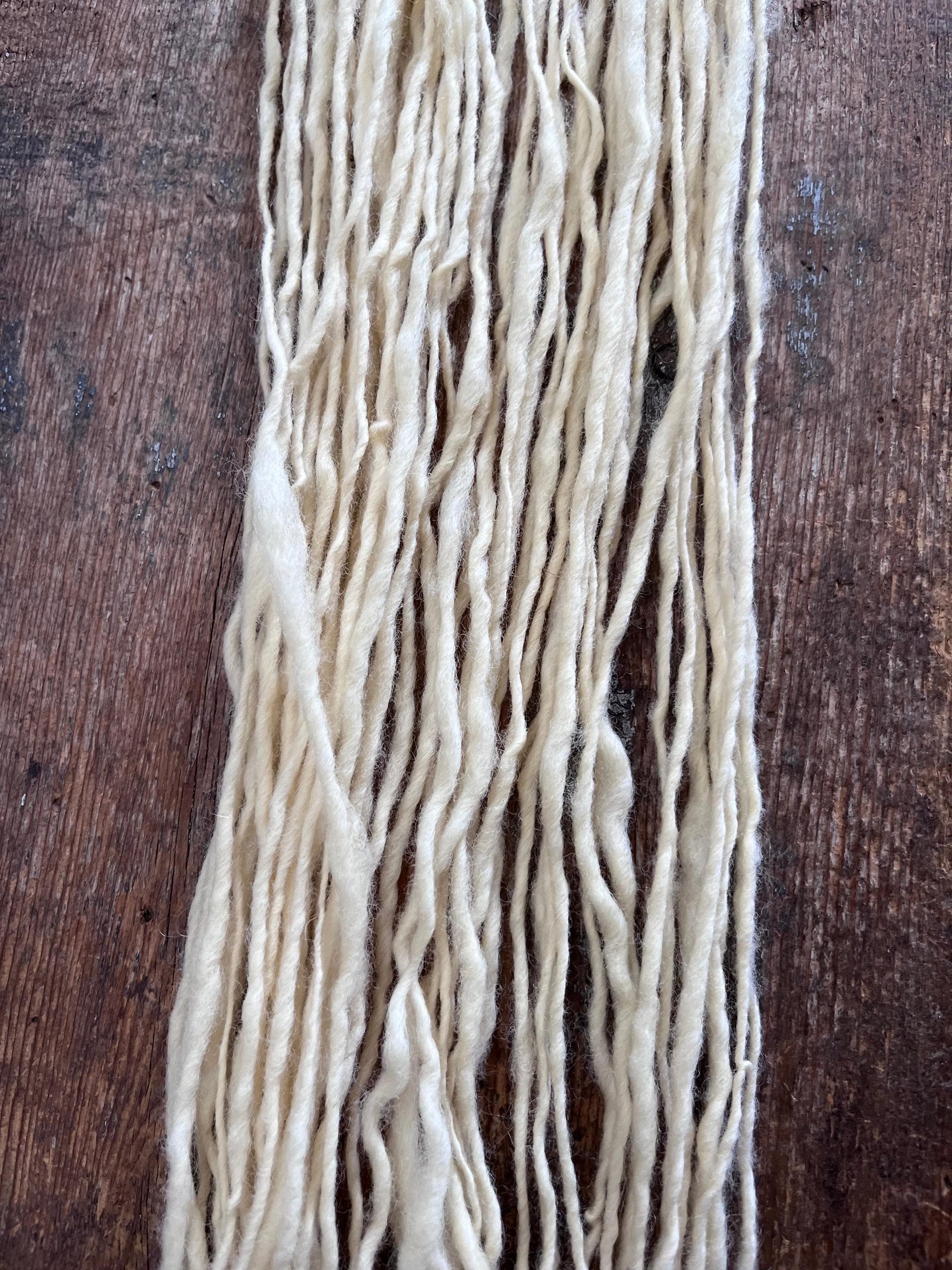 Buttery cream white handspun undyed yarn, 50 yards
