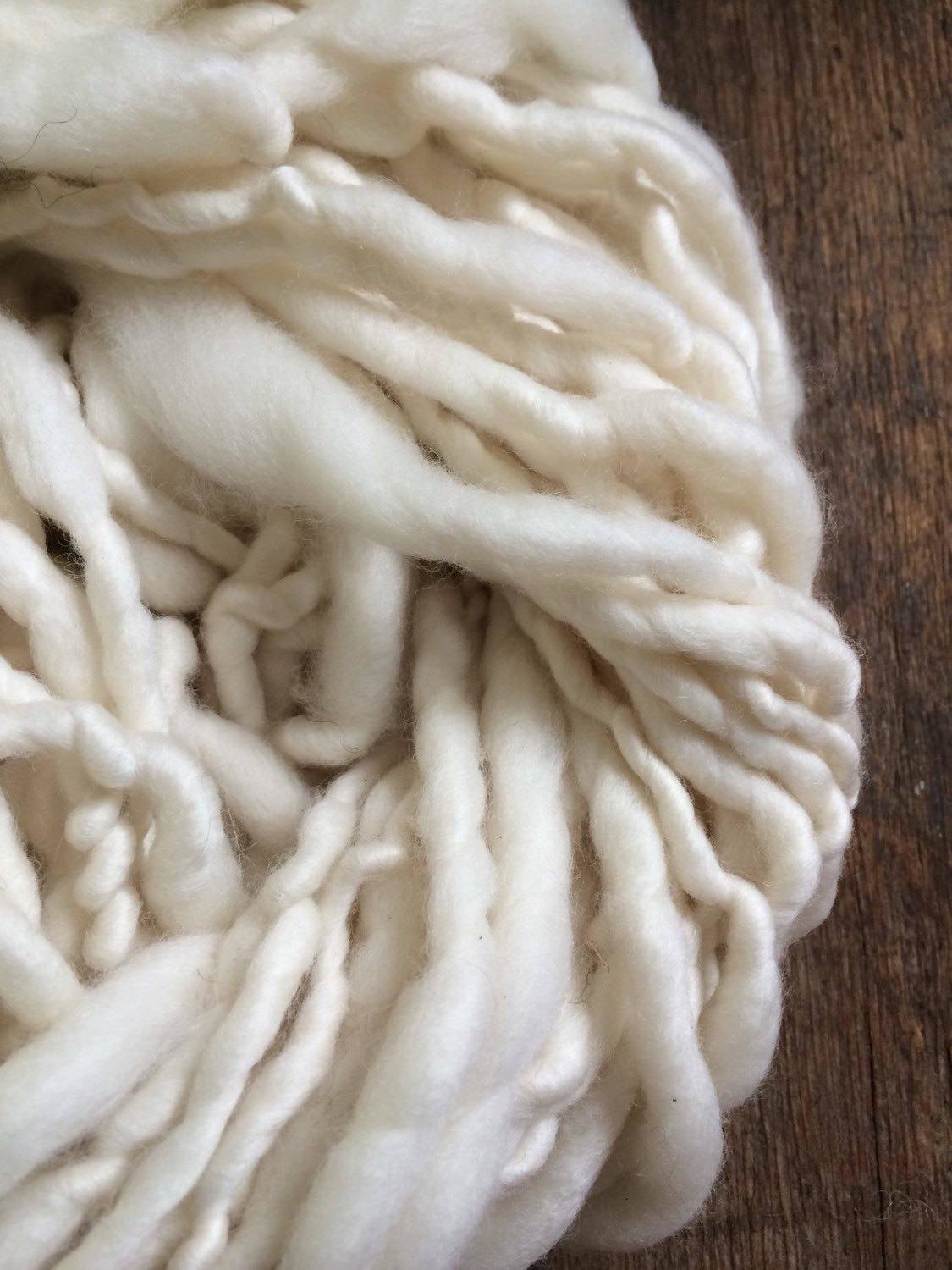 Cloud, bulky white merino handspun yarn, super soft and chunky