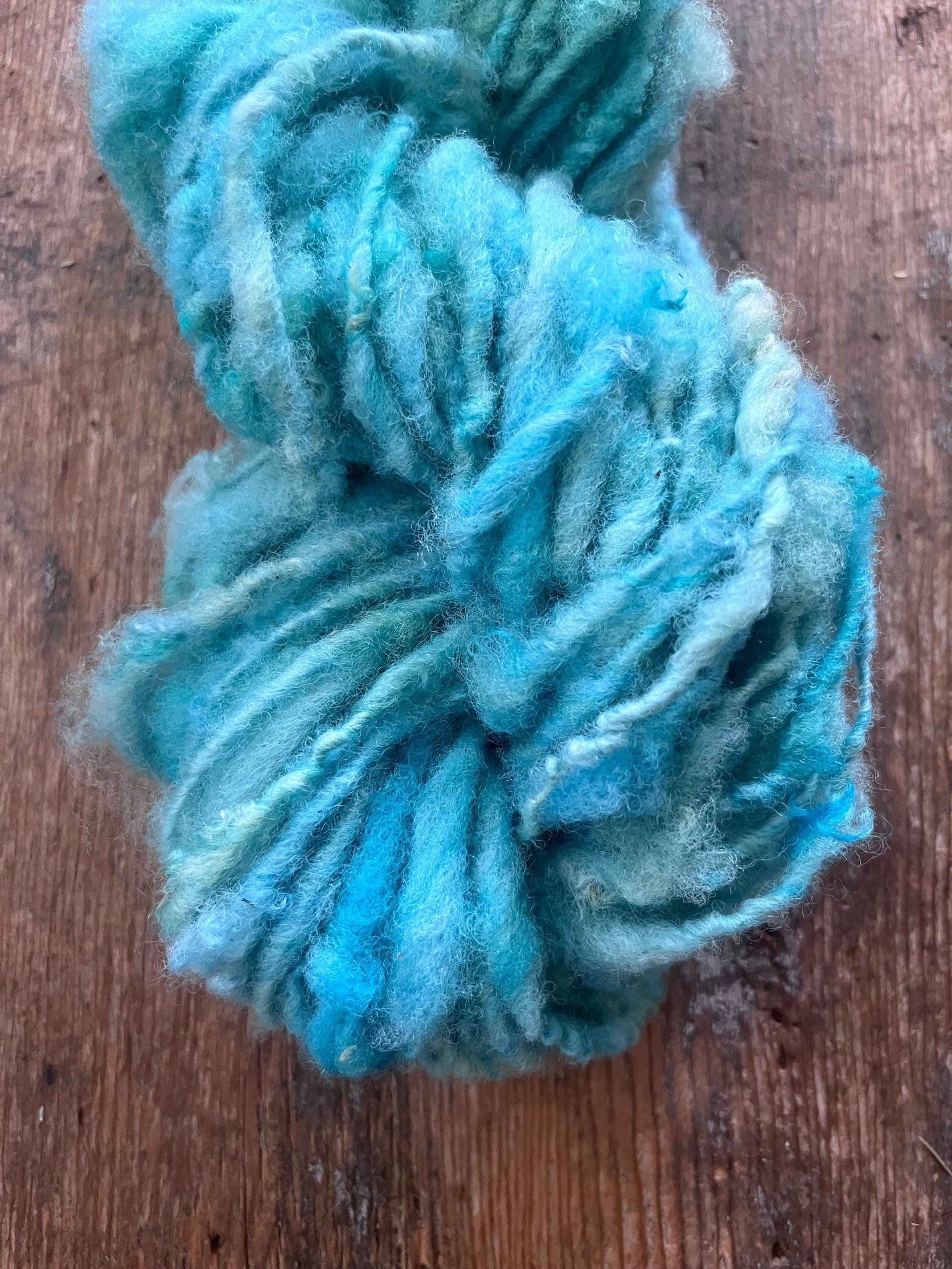 Orinoco Flow - handspun textured blue art yarn