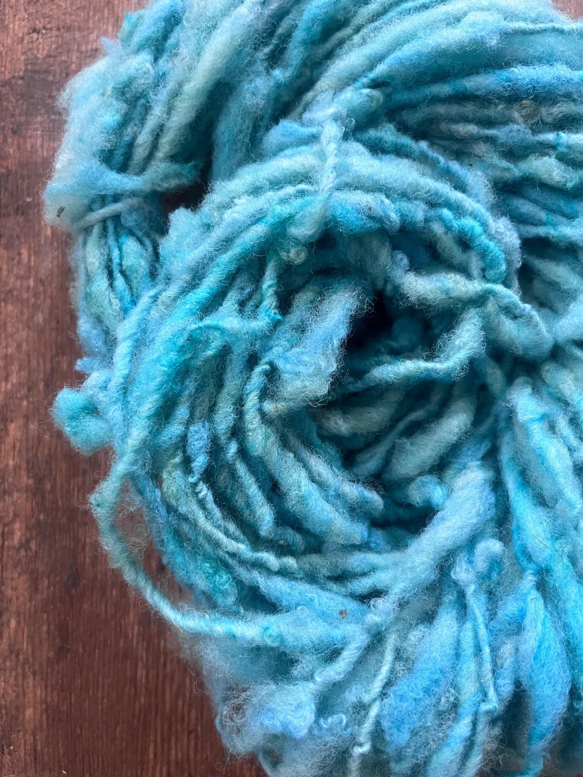 Orinoco Flow - handspun textured blue art yarn