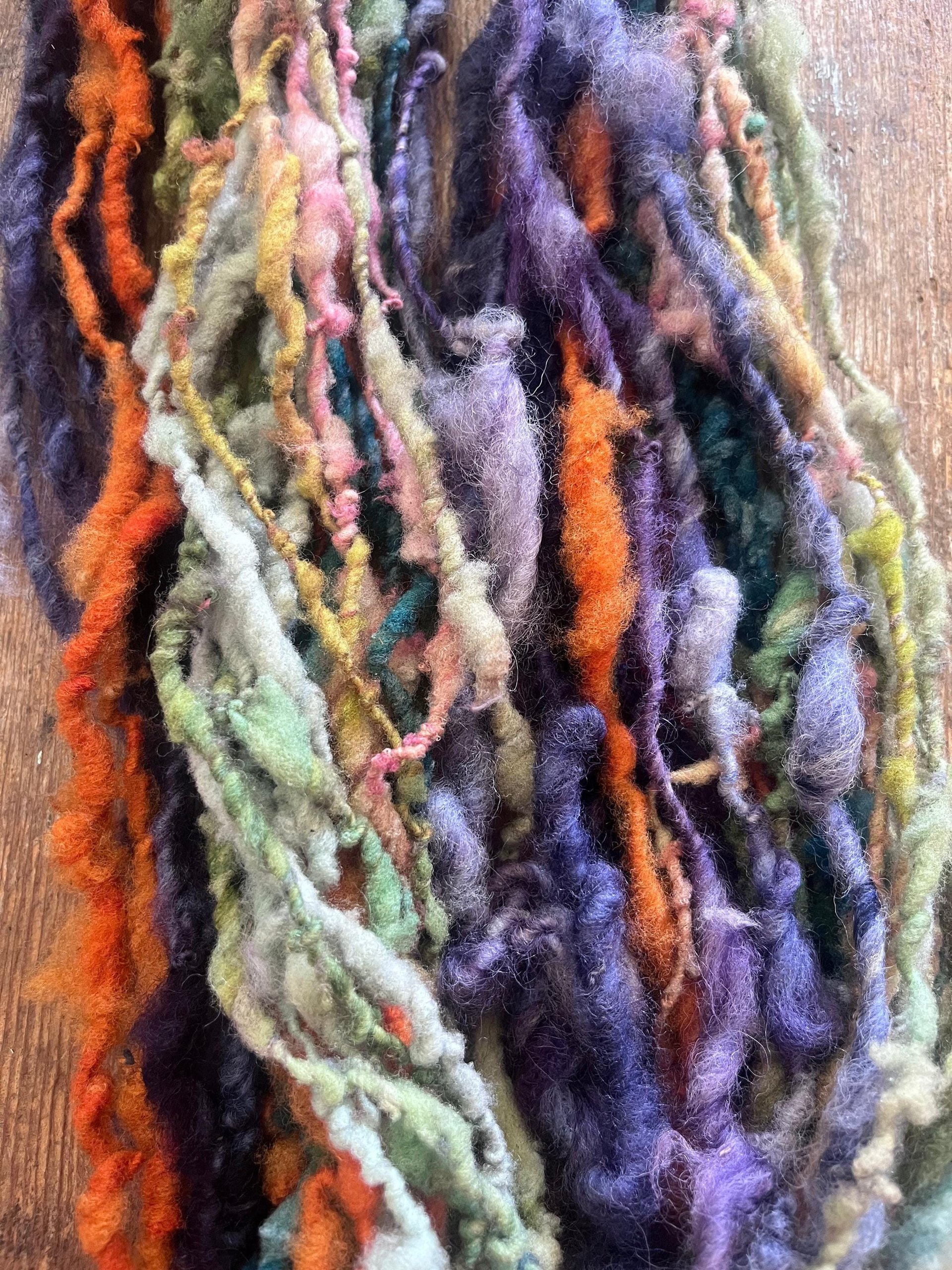Hopeful - 60 yard scrappy rainbow art yarn skein