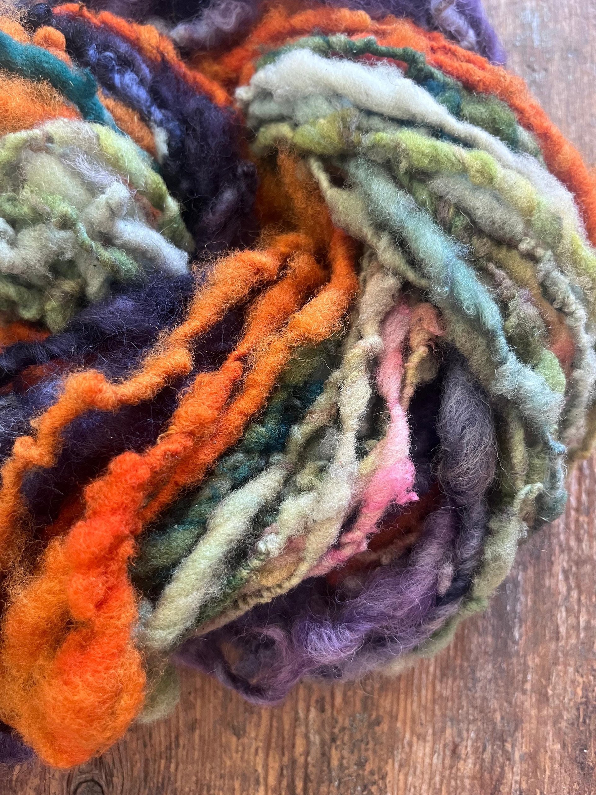 Hopeful - 60 yard scrappy rainbow art yarn skein