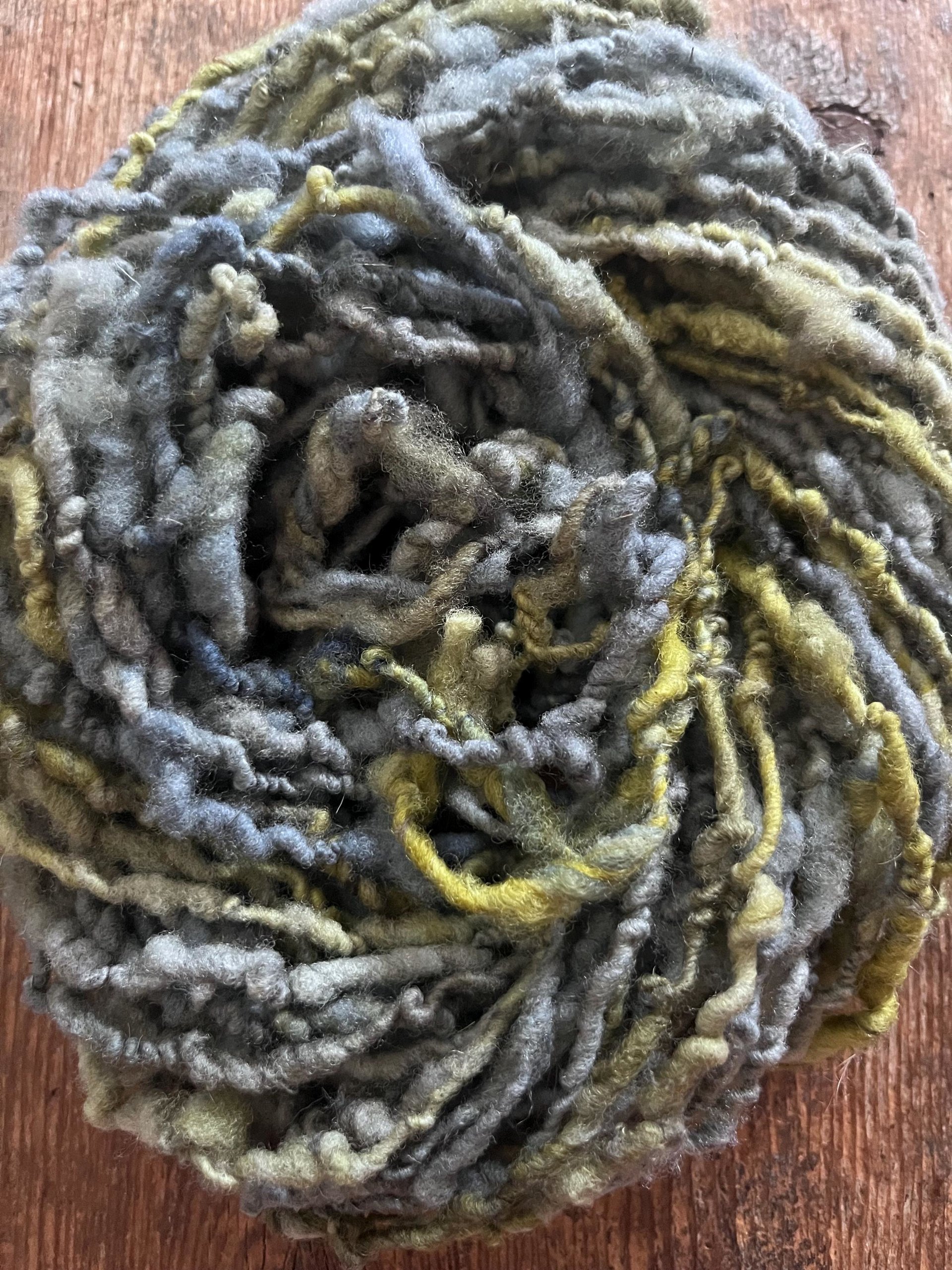 Chicory Blossom - blue green nubbly squishy Southdown wool art yarn