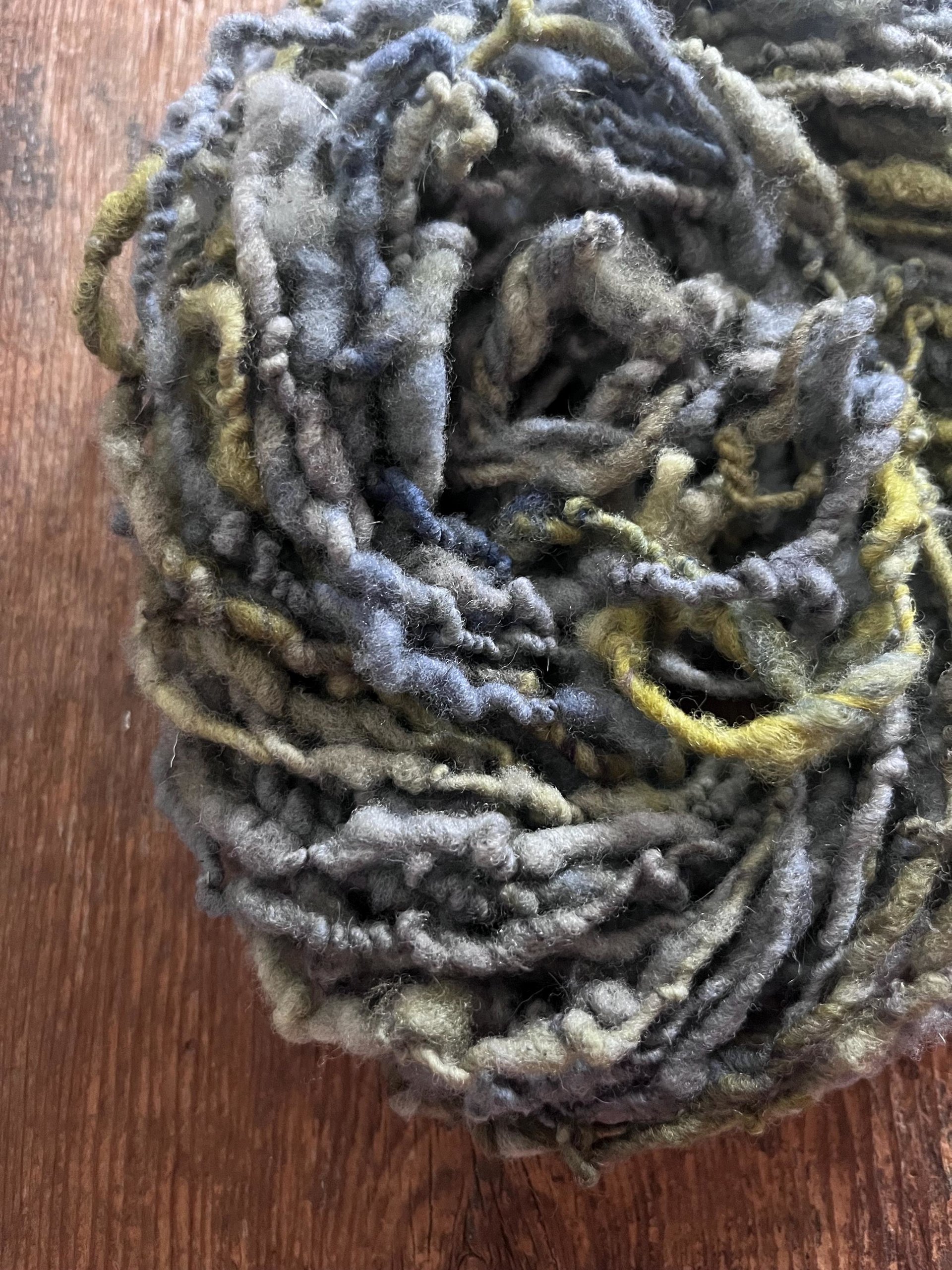 Chicory Blossom - blue green nubbly squishy Southdown wool art yarn