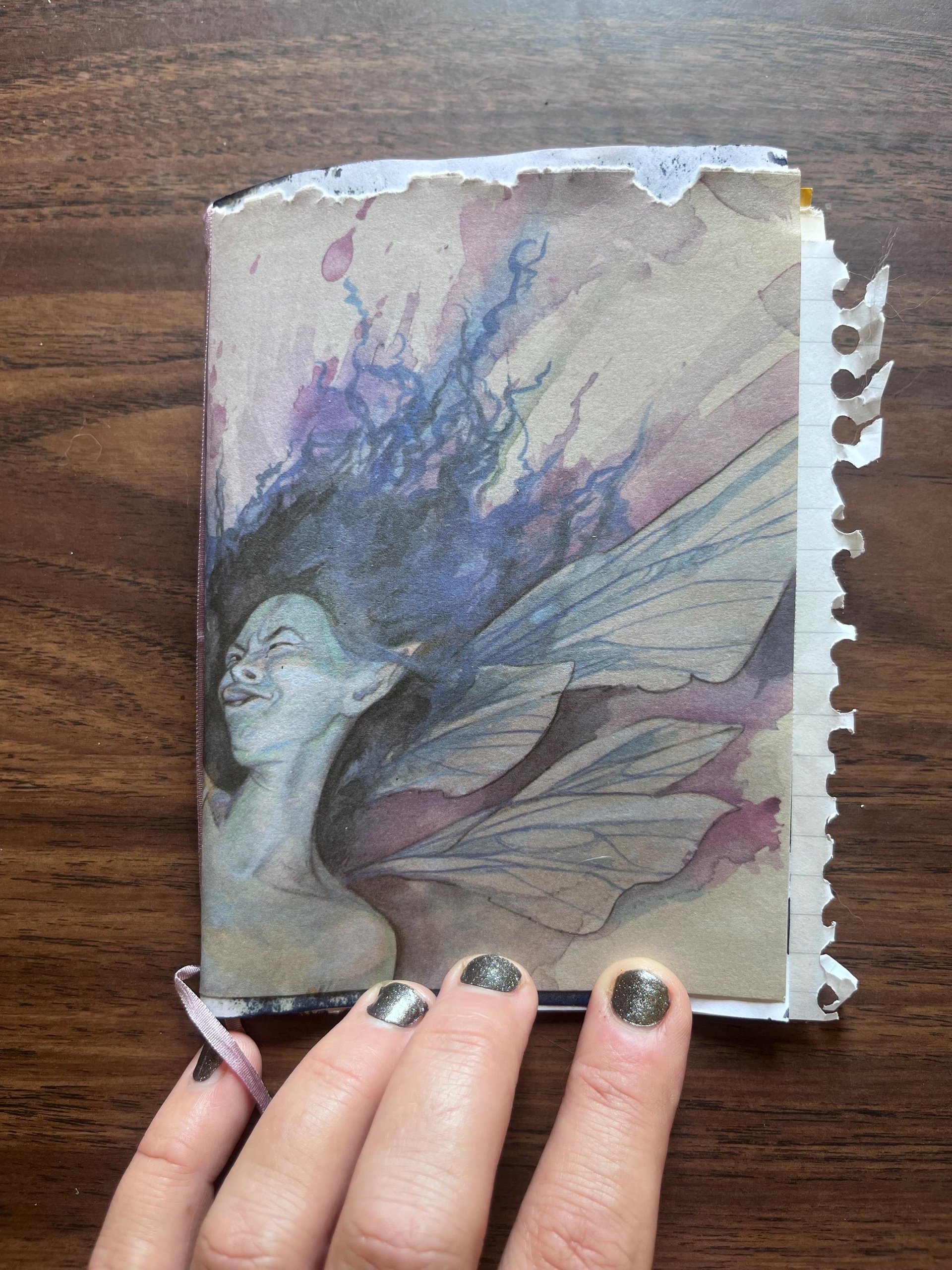 Mini art journal, squashed faeries ecoprint cute mini junk journal