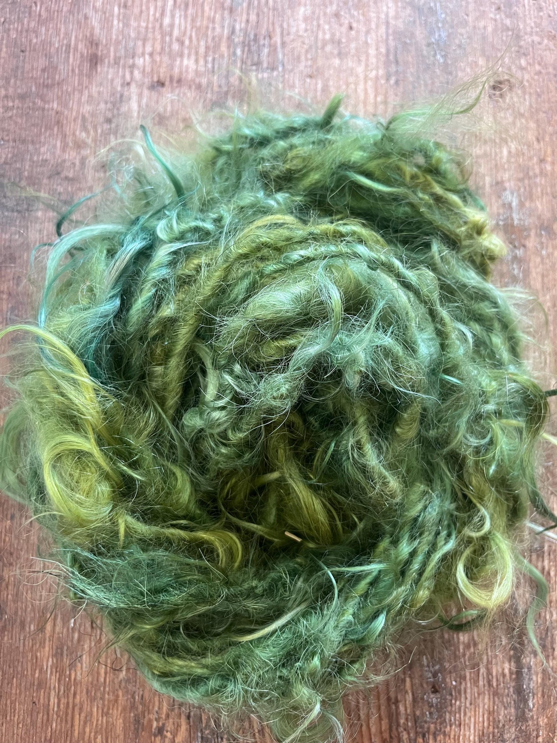 O Tanenbaum - silky wispy green mohair art yarn, 20 yards